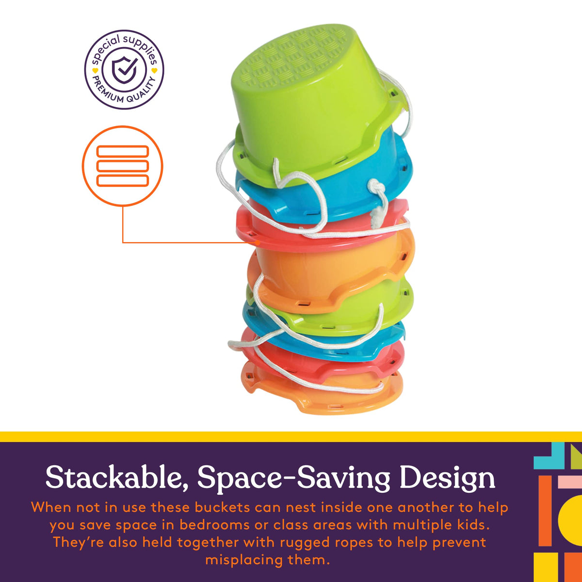 Special Supplies Balance Buckets — 8-Piece Stepping Stones for Kids, Non-Slip & Durable