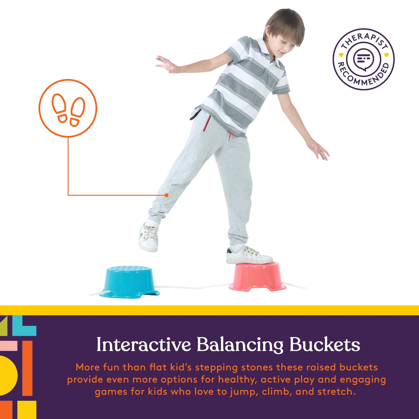 Special Supplies Balance Buckets — 8-Piece Stepping Stones for Kids, Non-Slip & Durable