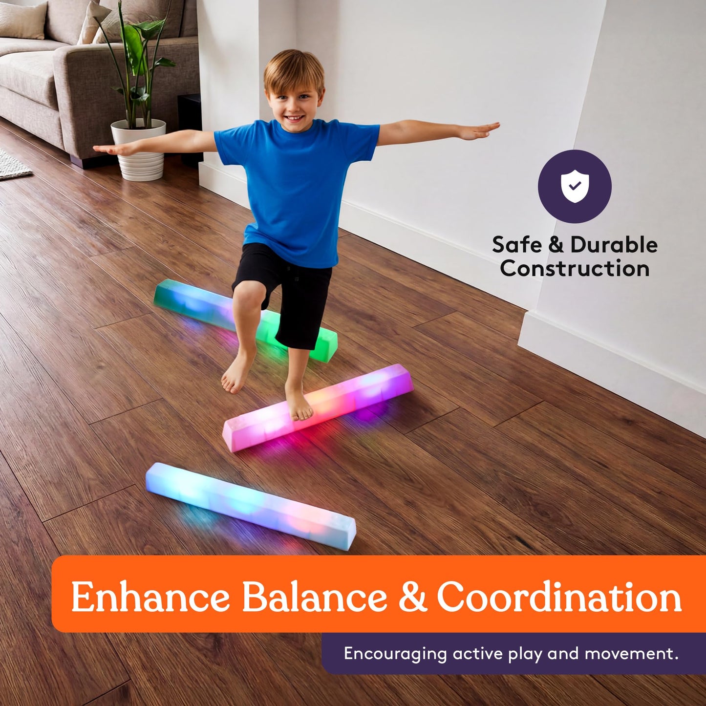 Special Supplies LED Stepping Stones for Kids - Light-Up Balance Blocks
