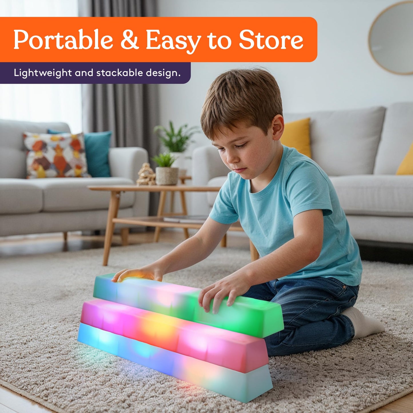 Special Supplies LED Stepping Stones for Kids - Light-Up Balance Blocks