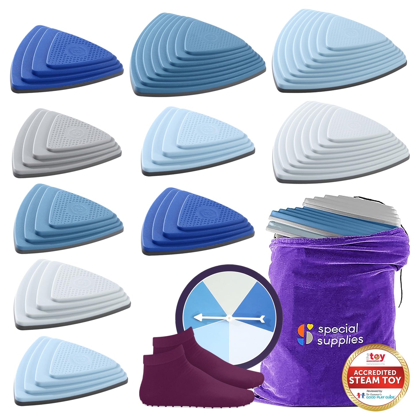 Special Supplies Ocean 10 Stepping Stones for Kids — Indoor & Outdoor Balance Blocks