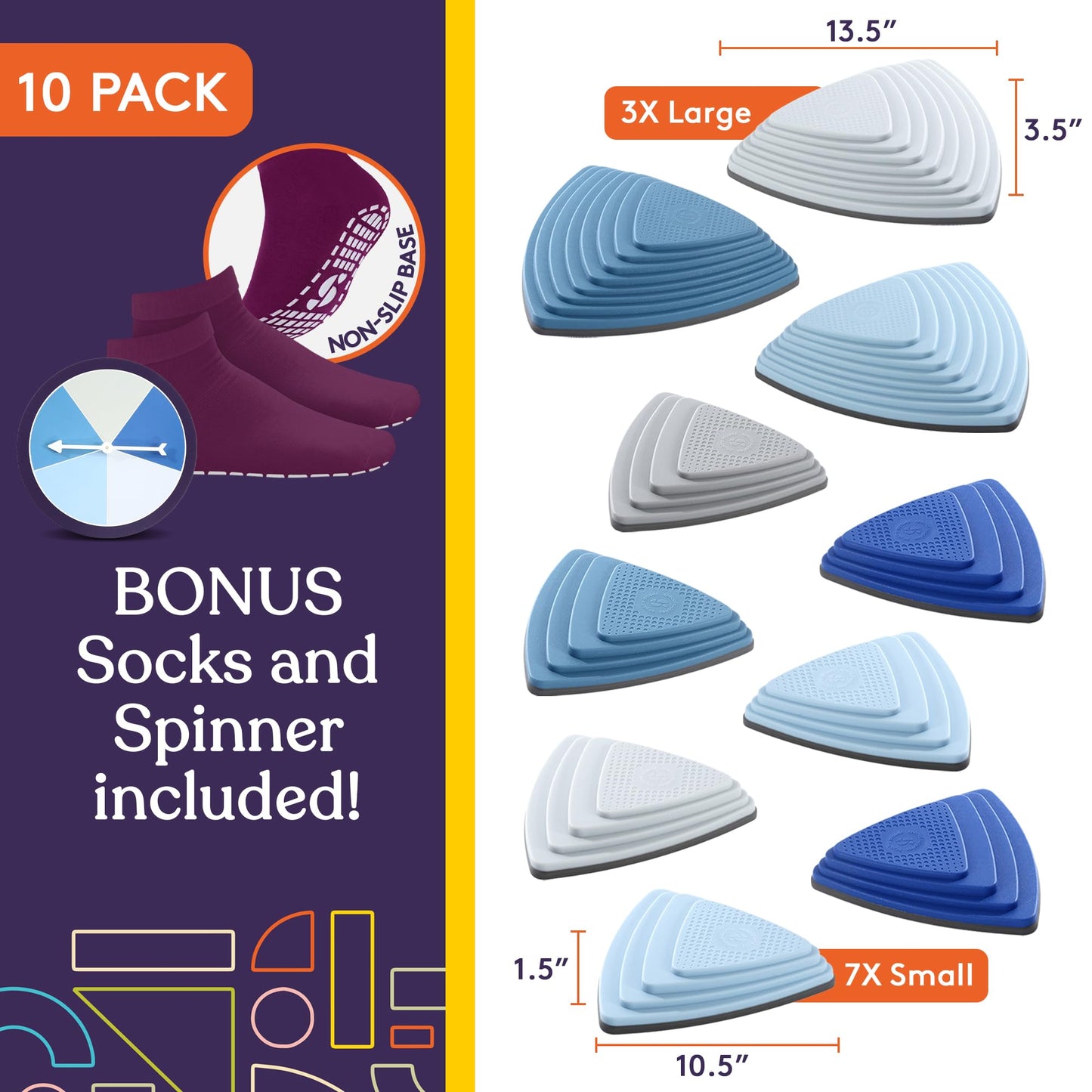 Special Supplies Ocean 10 Stepping Stones for Kids — Indoor & Outdoor Balance Blocks