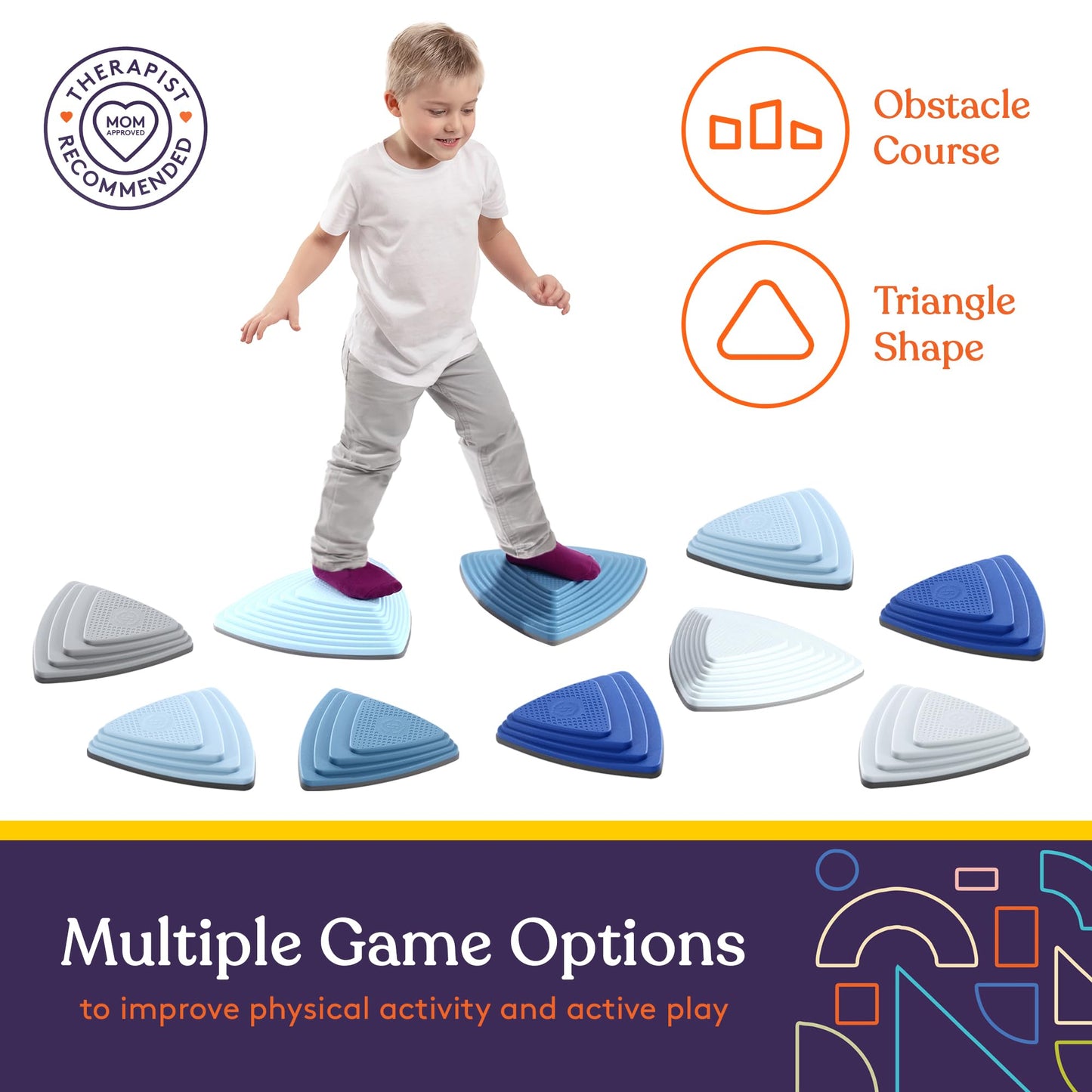 Special Supplies Ocean 10 Stepping Stones for Kids — Indoor & Outdoor Balance Blocks