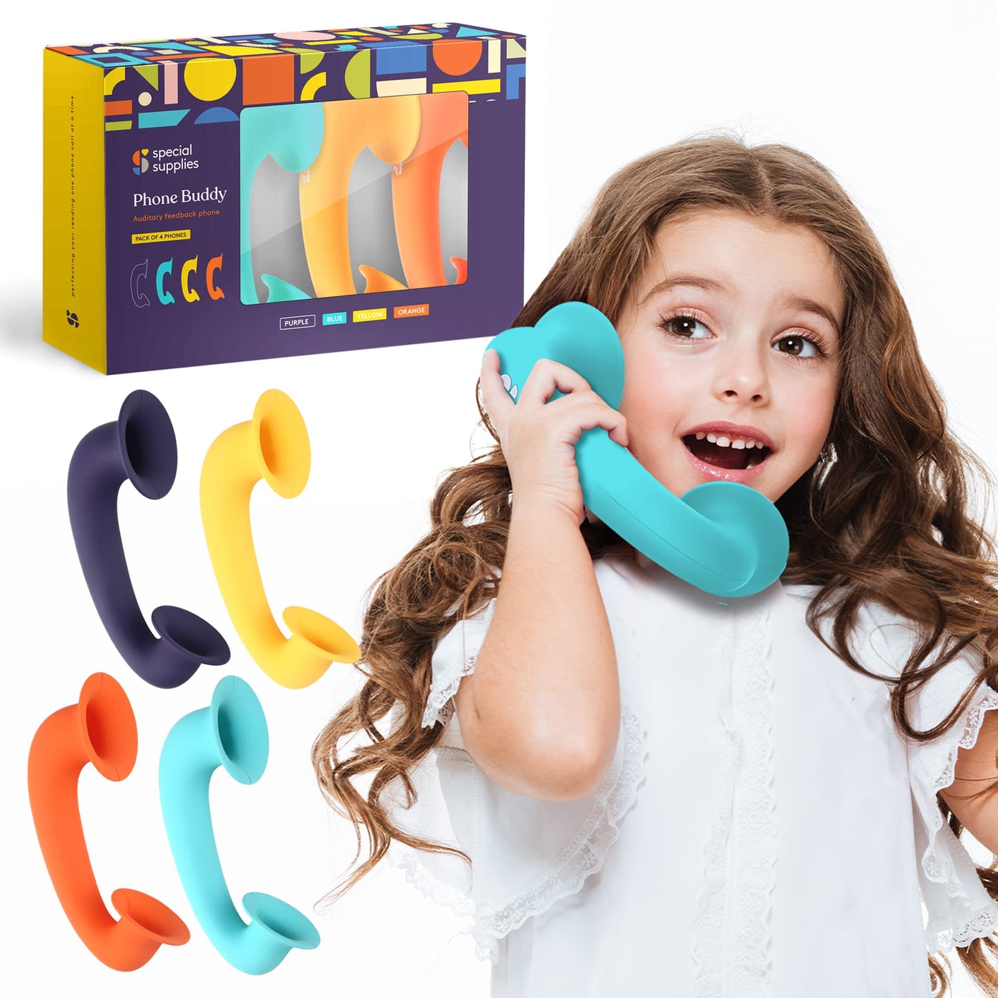 Special Supplies Phone Buddy Auditory Feedback Reading Phones – 4 Pack for Classroom & Home Reading Fluency