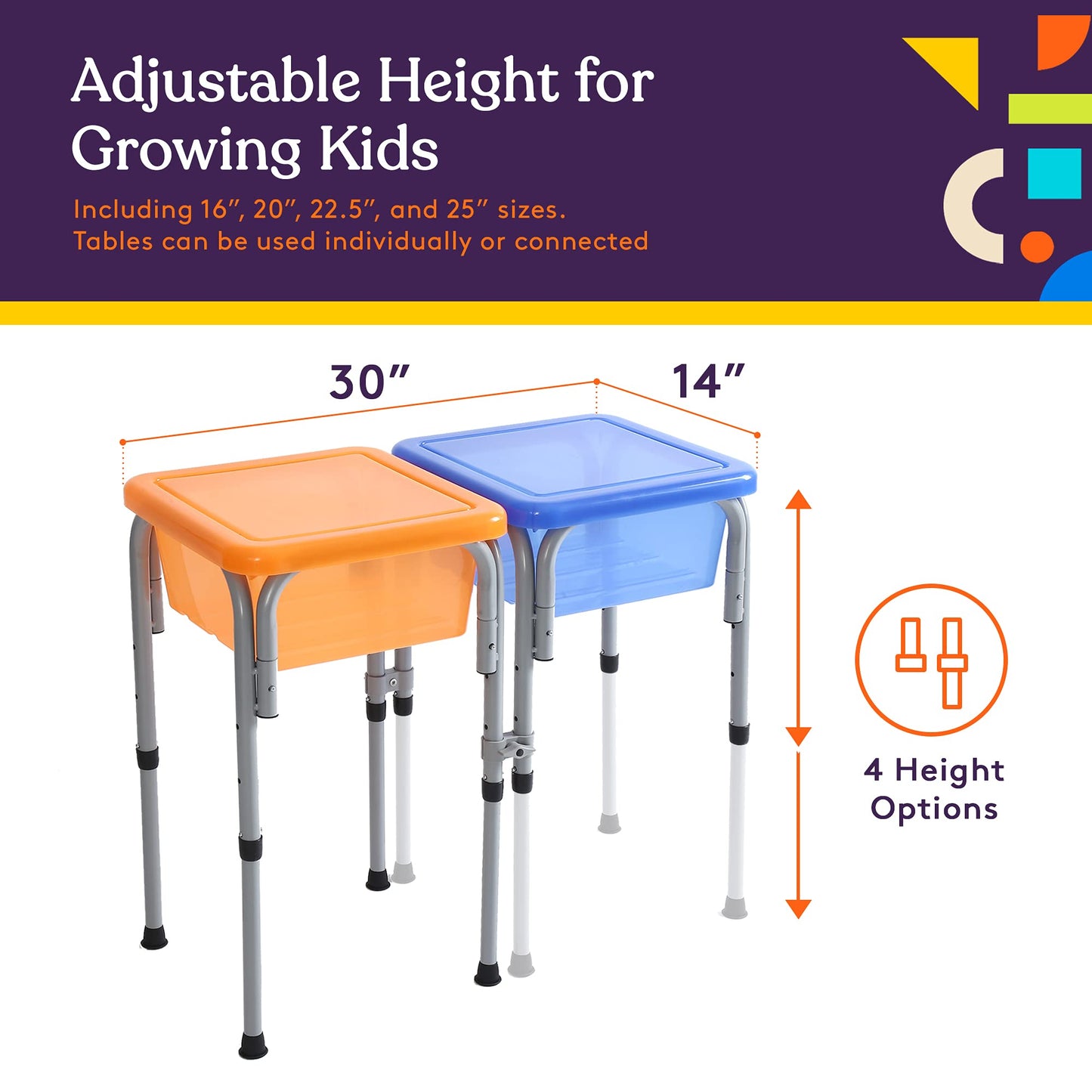 Special Supplies Sensory Activity Table – Two Buckets (Orange + Blue) for Water, Sand, and STEM Play