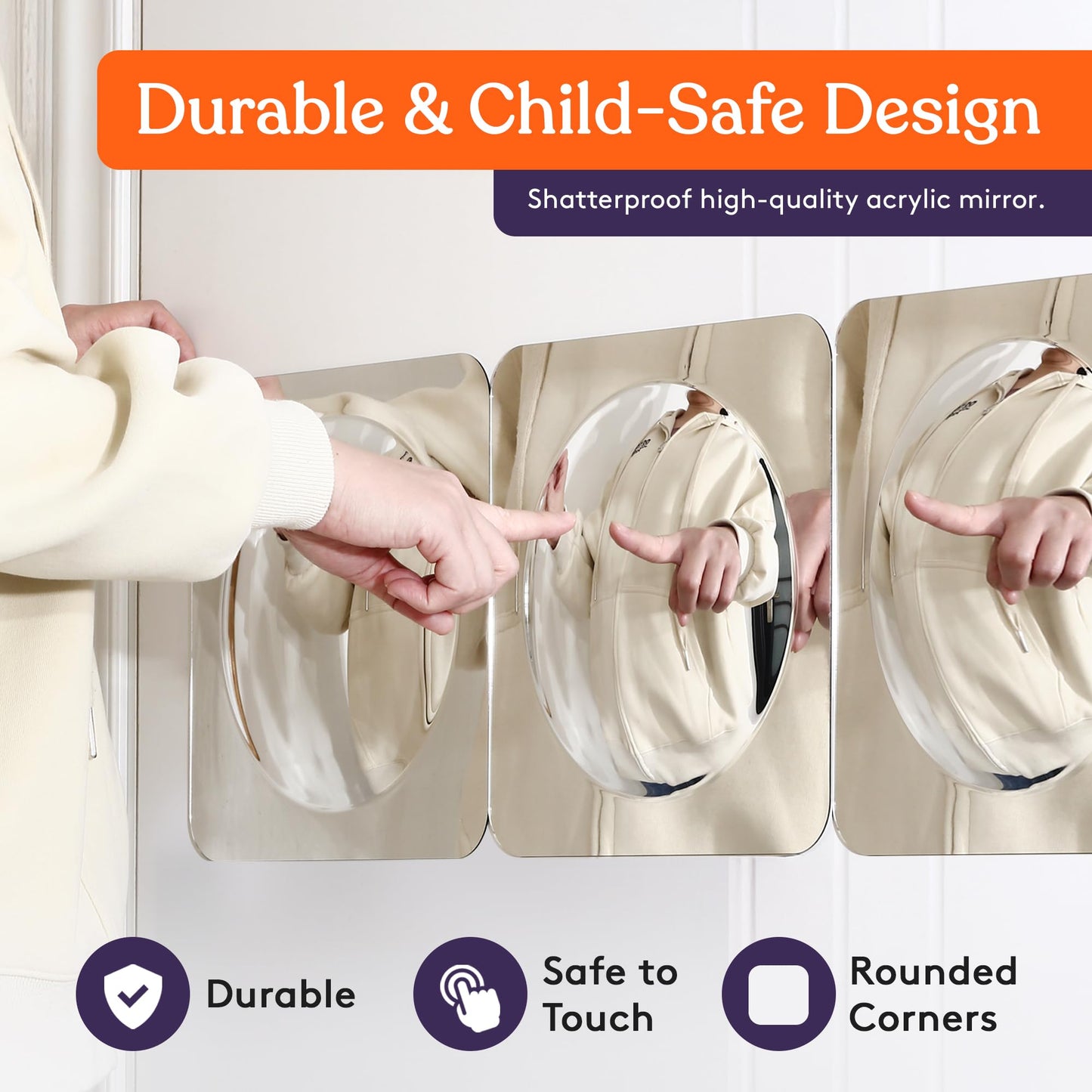 Special Supplies Sensory Bubble Wall Mirror – Interactive Acrylic Wall Panel for Kids' Rooms & Classrooms (3 Pack)