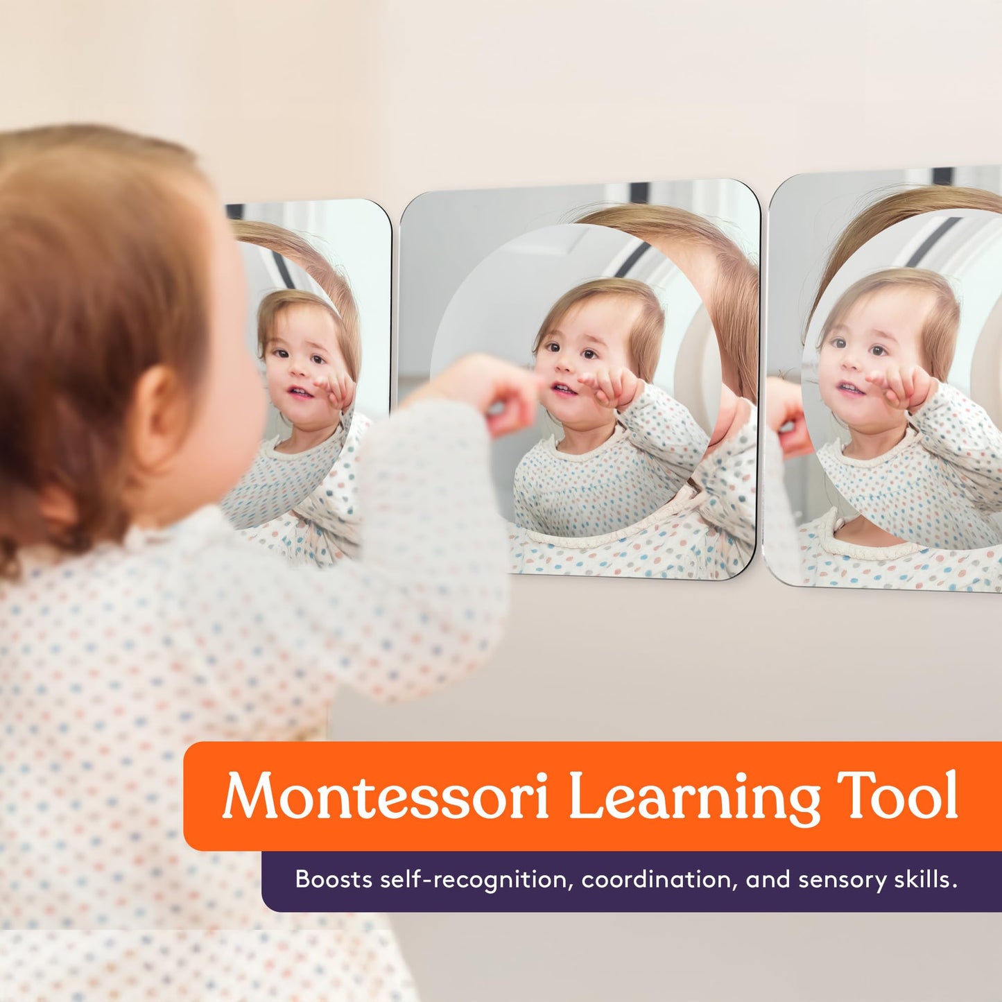 Special Supplies Sensory Bubble Wall Mirror – Interactive Acrylic Wall Panel for Kids' Rooms & Classrooms (3 Pack)