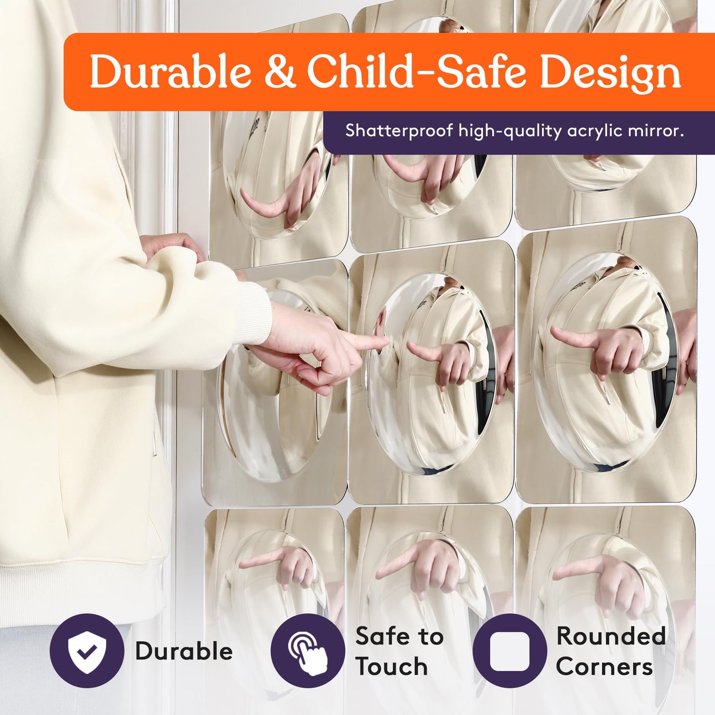 Special Supplies Sensory Bubble Wall Mirror – 9-Piece Interactive Acrylic Wall Decor & Sensory Toys for Kids