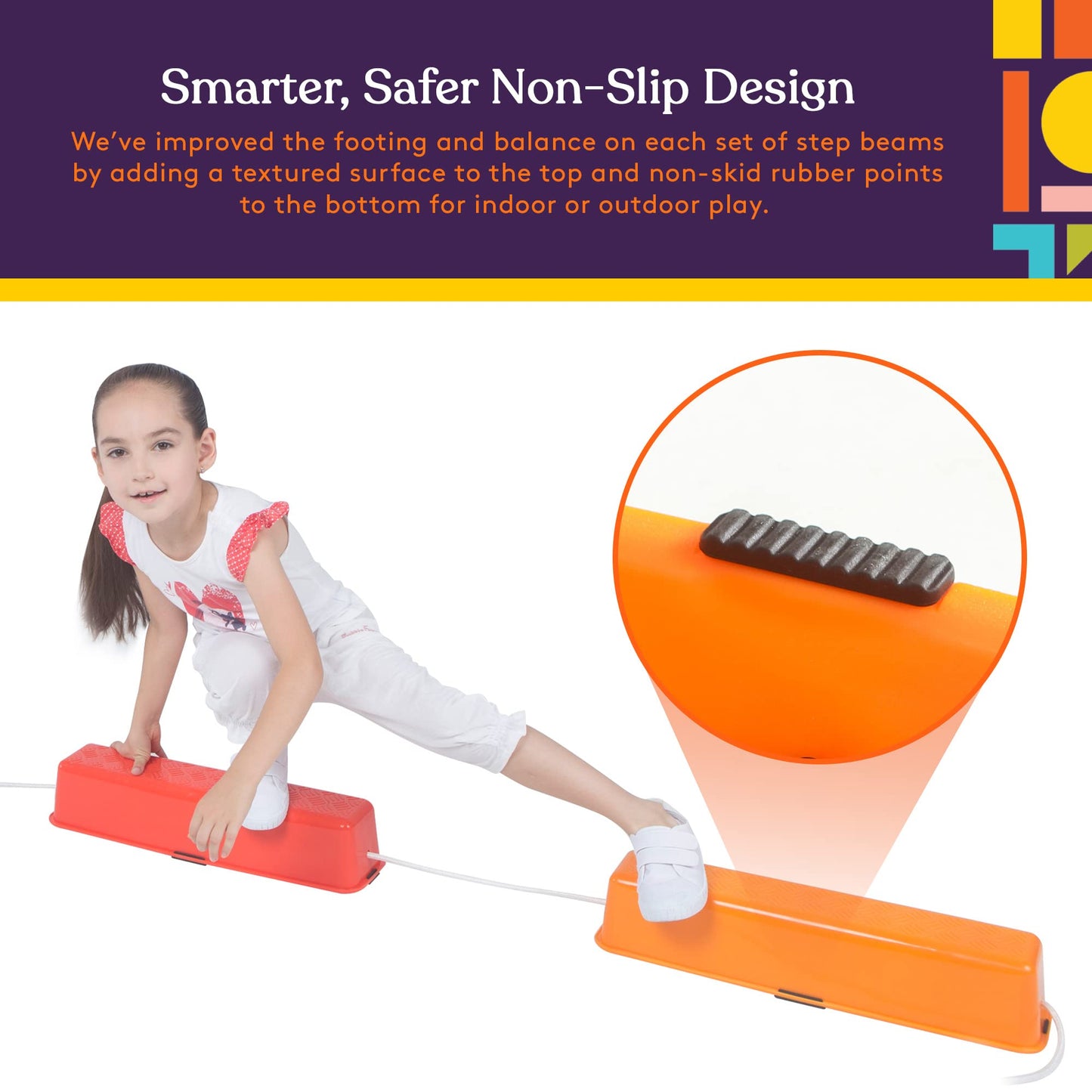 Special Supplies Stepping Stones – 8-Set Balance Beams, Non-Slip Texture