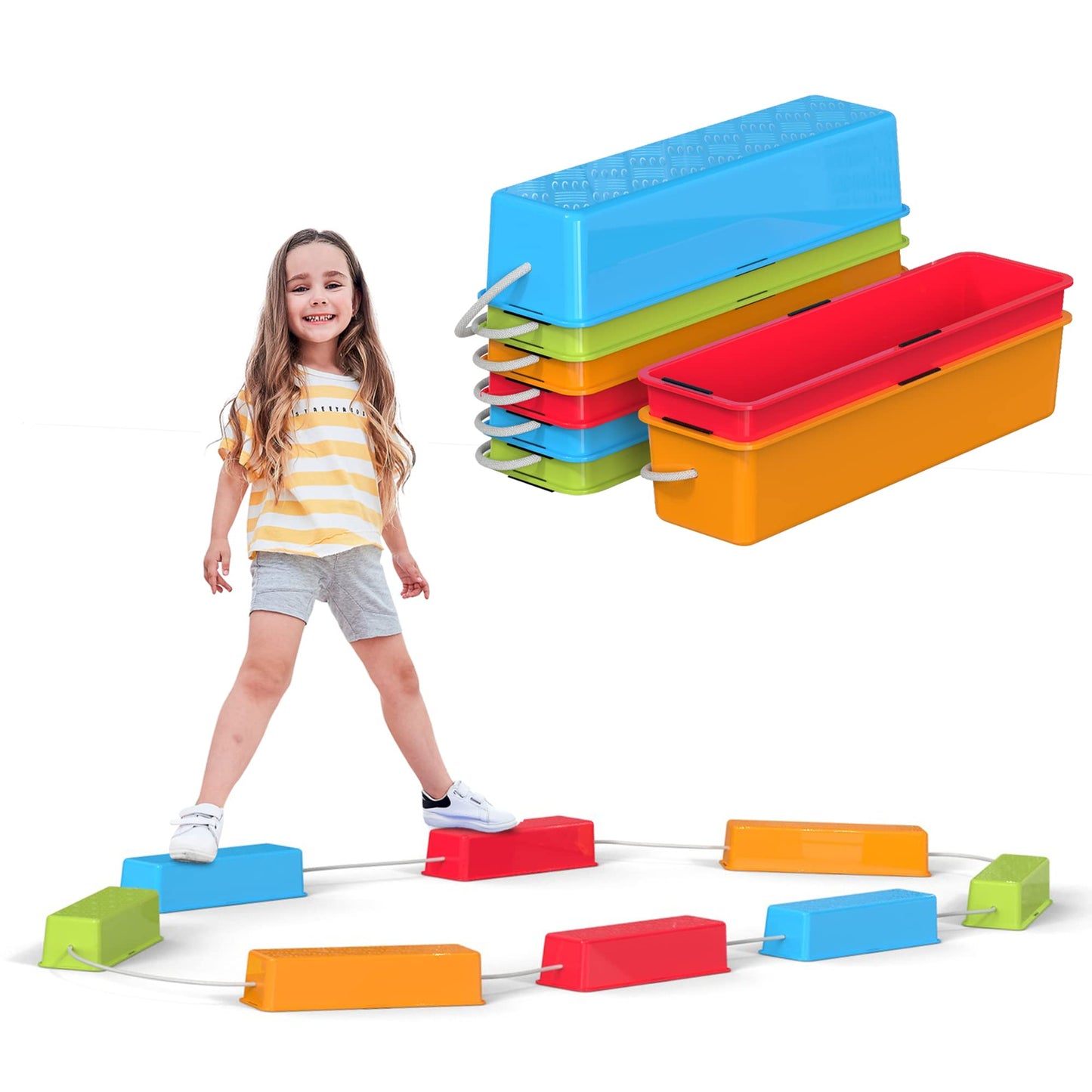 Special Supplies Stepping Stones – 8-Set Balance Beams, Non-Slip Texture