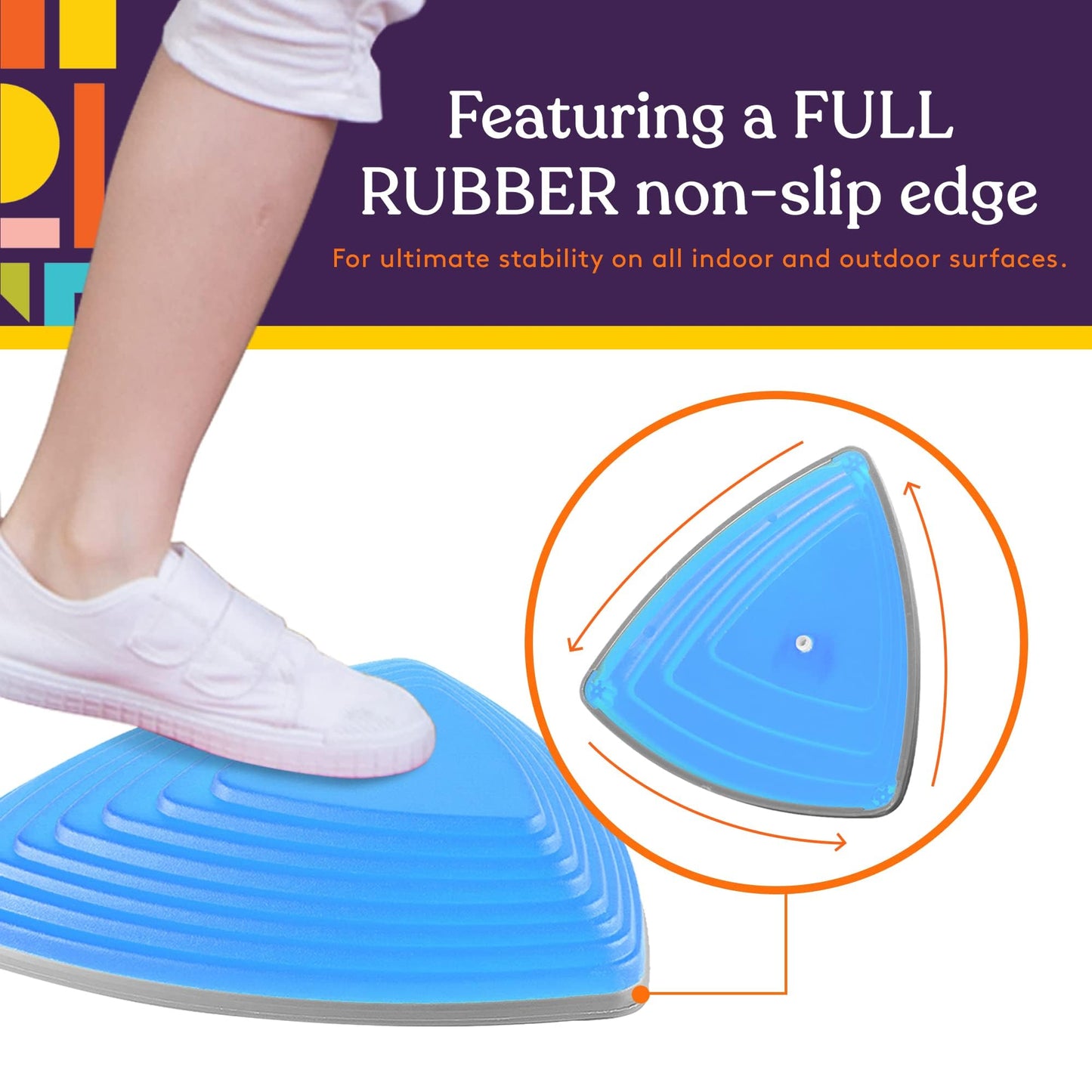 Special Supplies Stepping Stones for Kids – Indoor/Outdoor Balance Blocks with Non-Slip Edging (12 Pack)