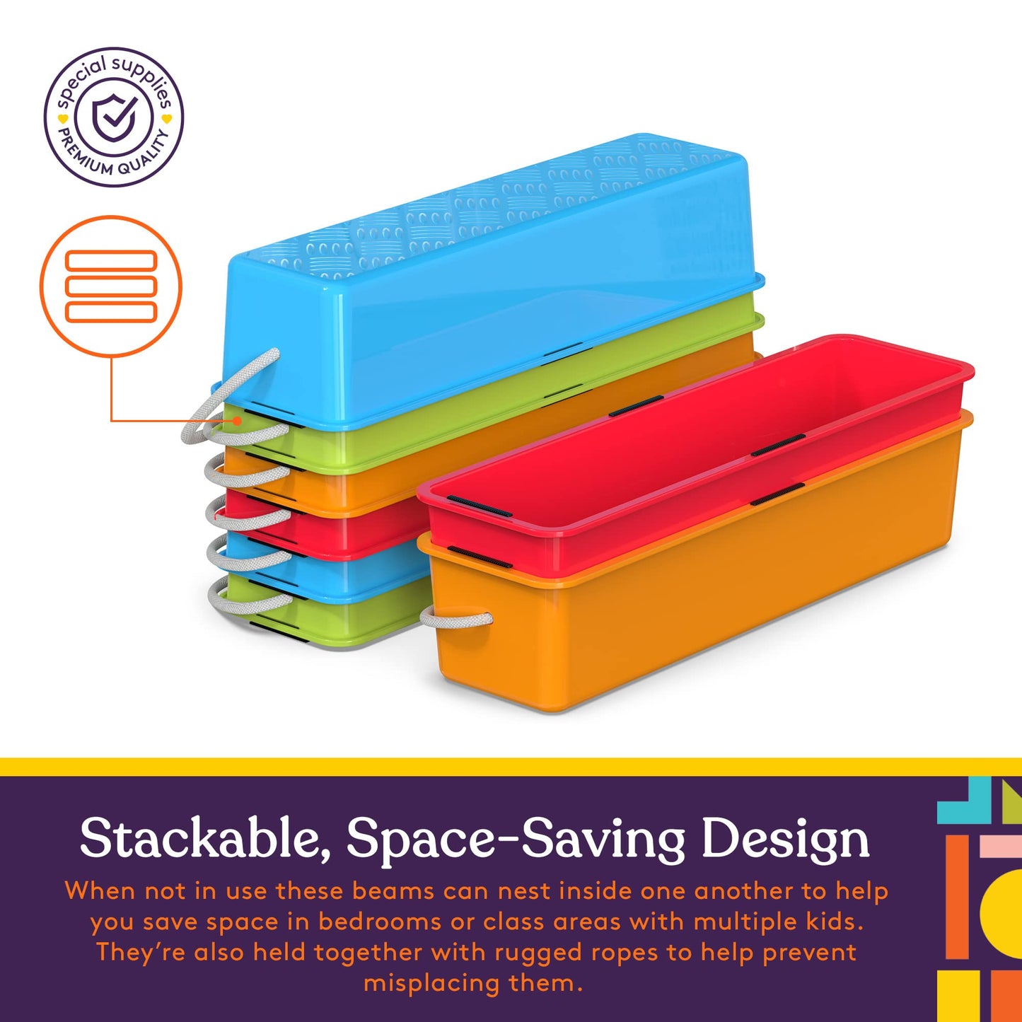 Special Supplies Stepping Stones – 8-Set Balance Beams, Non-Slip Texture