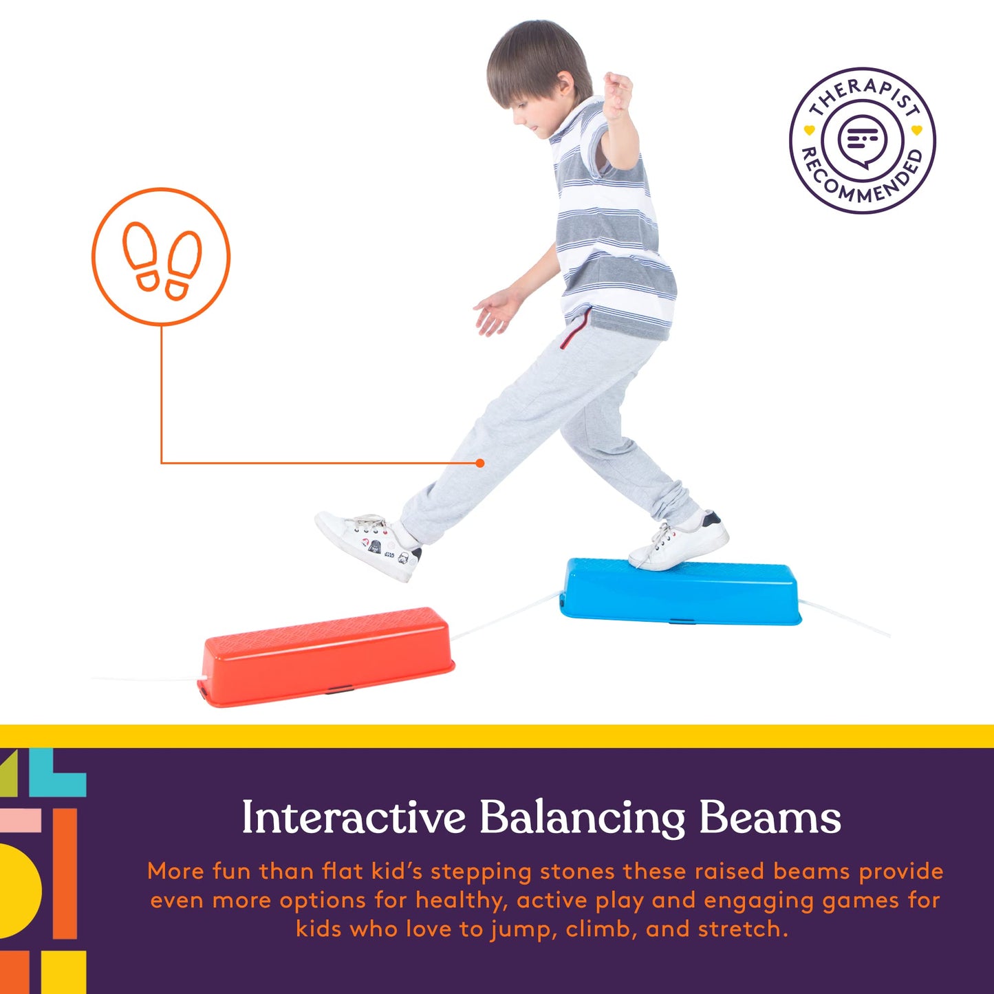 Special Supplies Stepping Stones – 8-Set Balance Beams, Non-Slip Texture