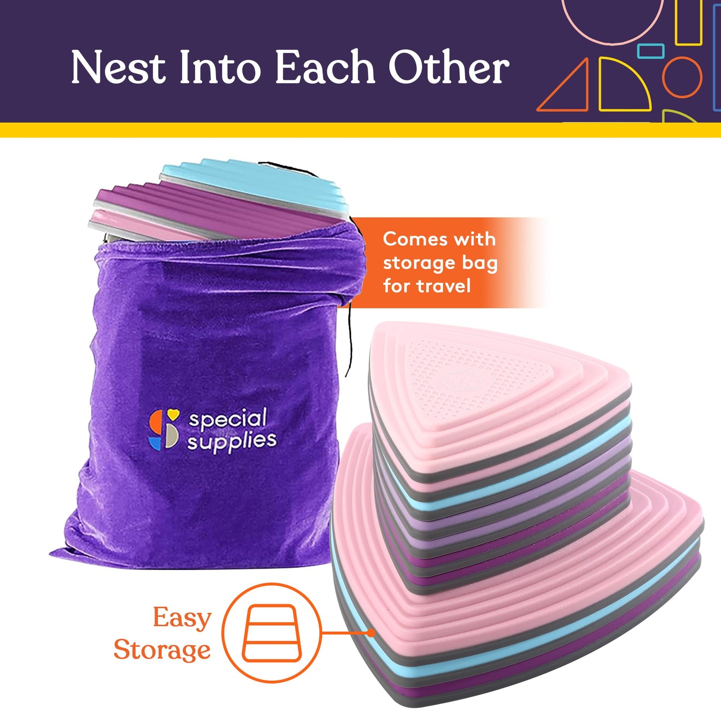 Special Supplies 10 Stepping Stones for Kids – Indoor & Outdoor Balance Blocks, Non-Slip Edging