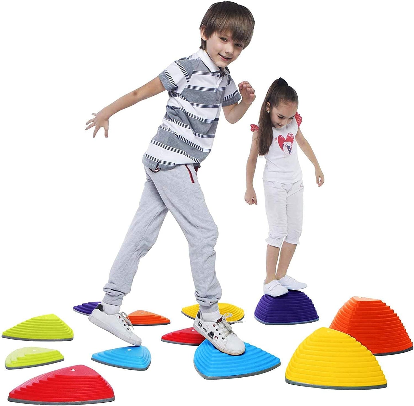 Special Supplies Stepping Stones for Kids – Indoor/Outdoor Balance Blocks with Non-Slip Edging (12 Pack)