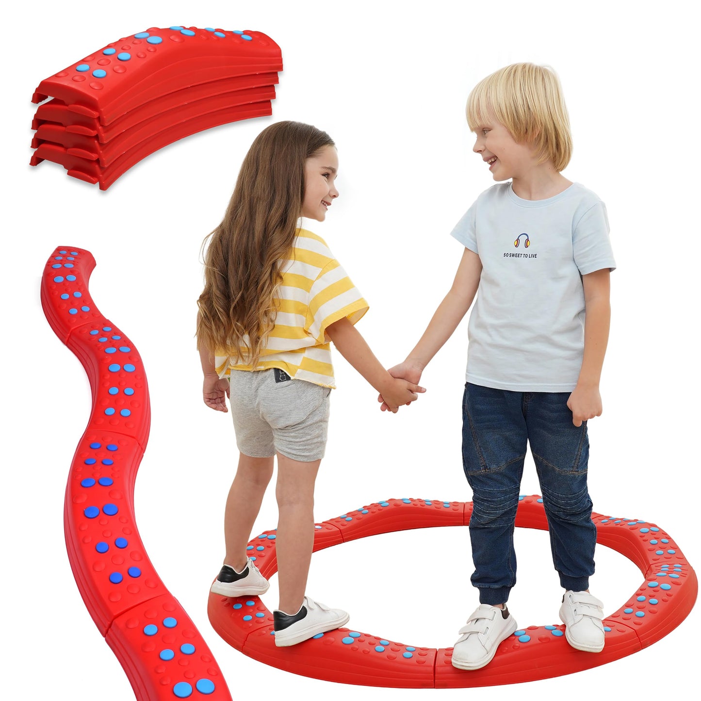 Special Supplies Wavy Circle Balance Beams – 8-Piece Active Play Set
