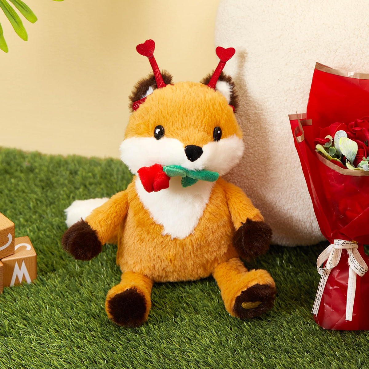 SpecialYou 11-Inch Rose Fox Plush – Soft Cuddly Toy for Kids