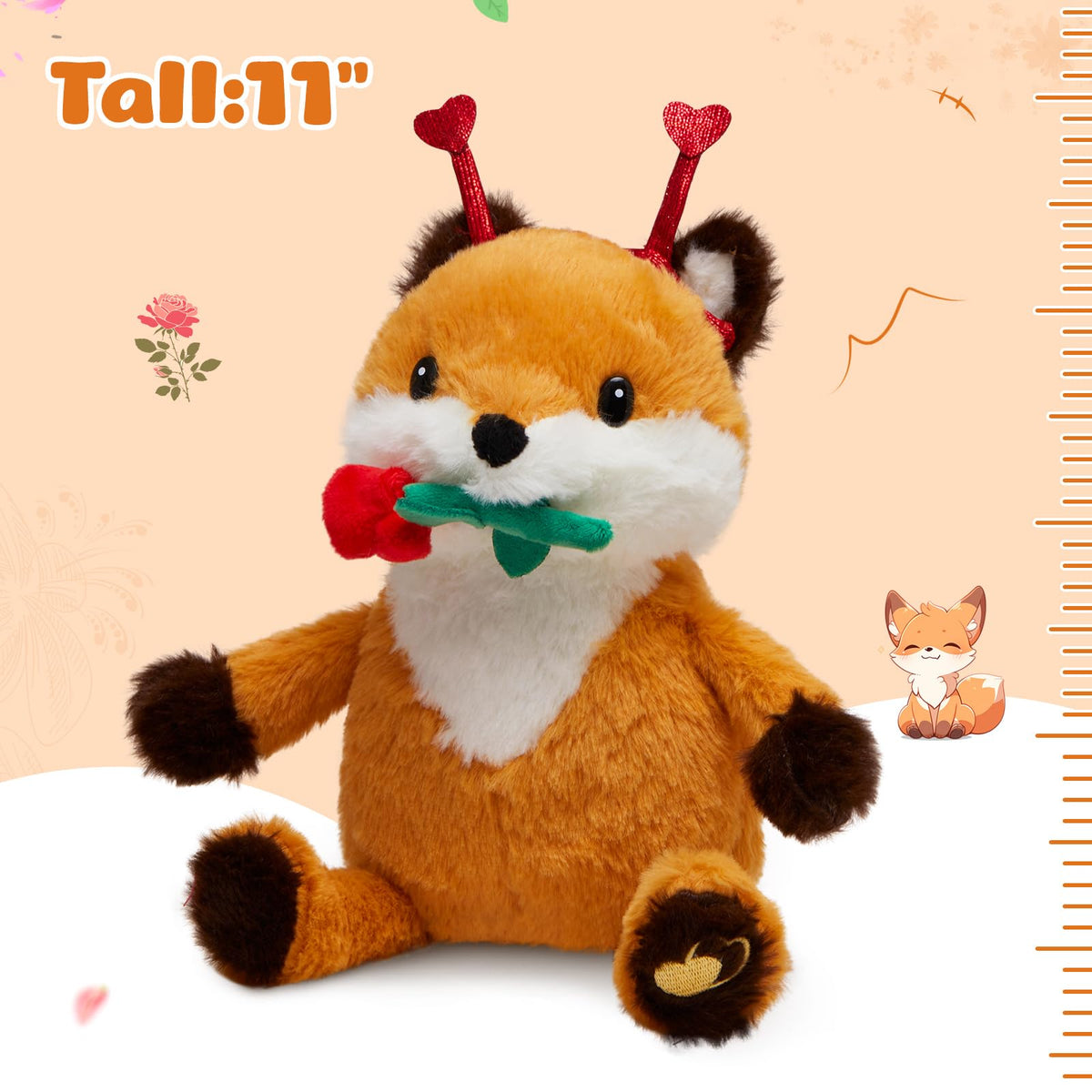 SpecialYou 11-Inch Rose Fox Plush – Soft Cuddly Toy for Kids