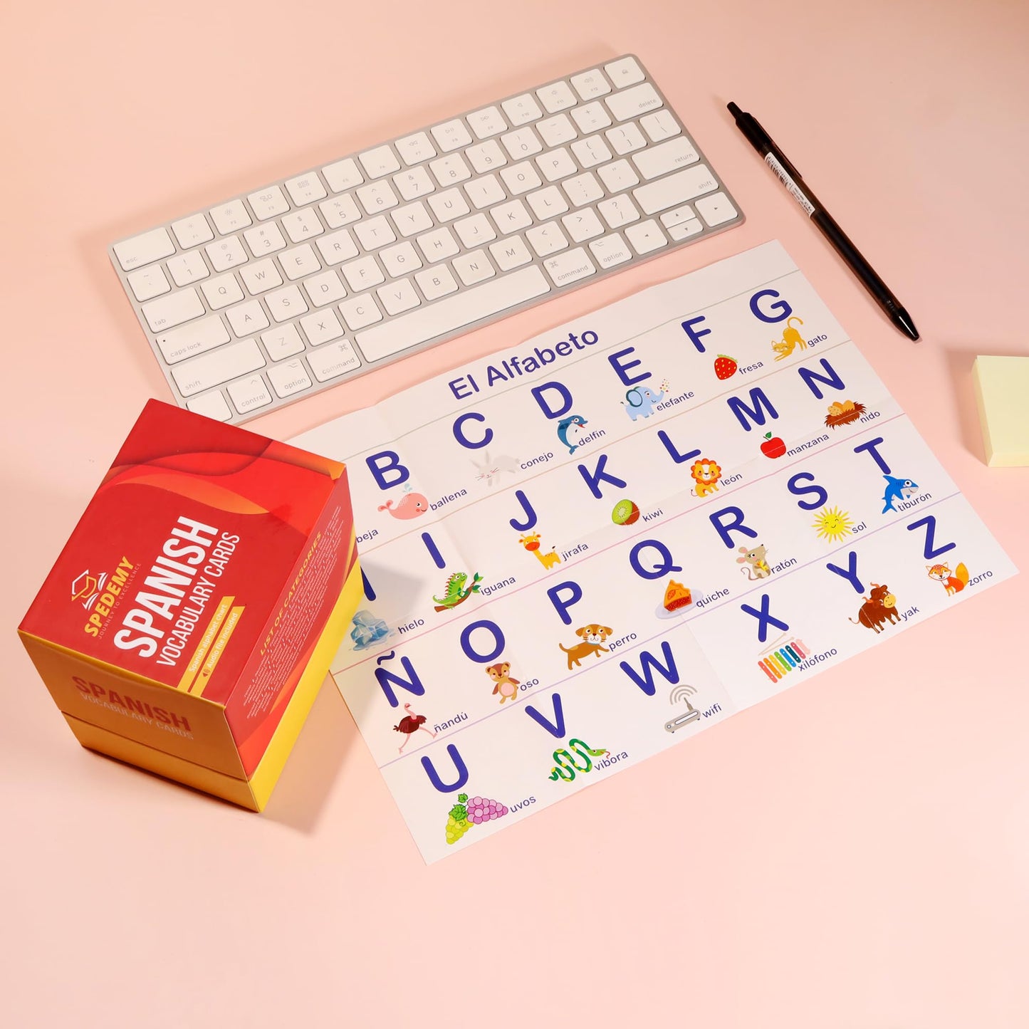 Spedemy Spanish Vocabulary Cards – 276 Bilingual Cards for Kids & Adults (720 Words) + Interactive Web Portal