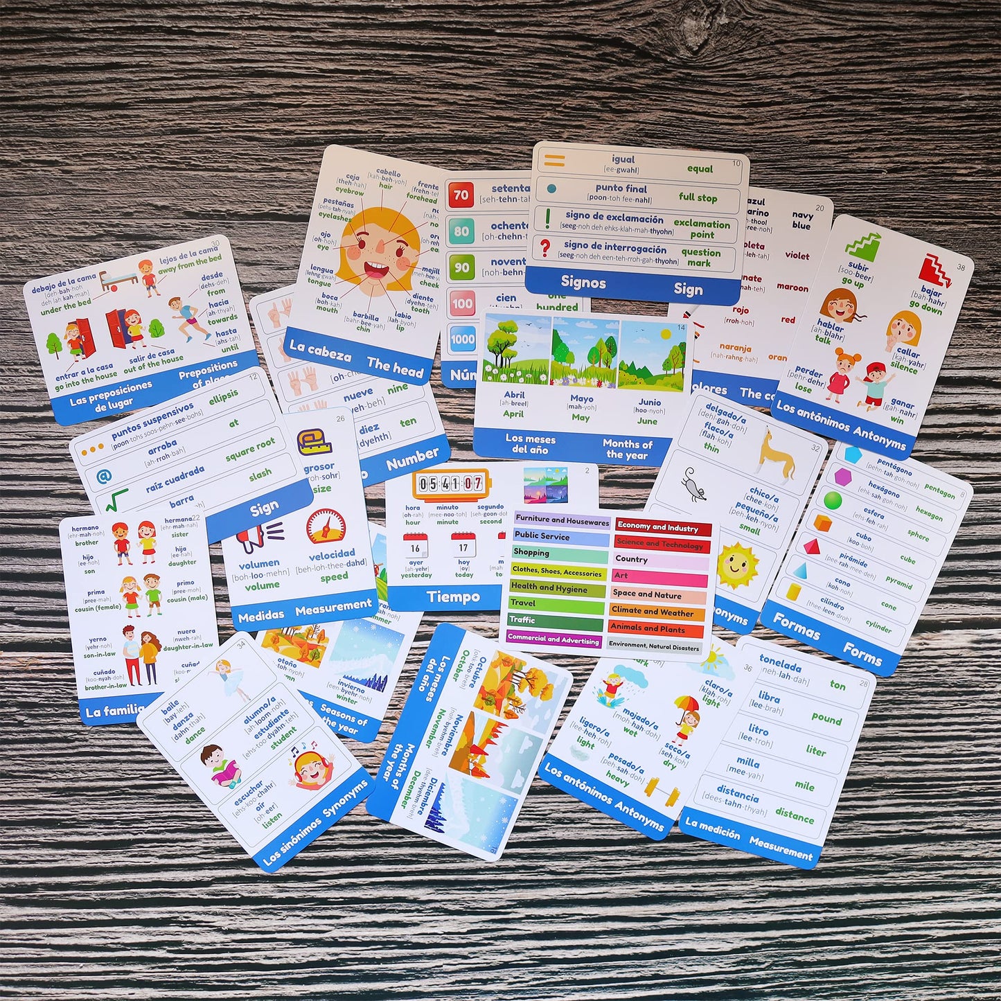 Spedemy Spanish Vocabulary Cards – 276 Bilingual Cards for Kids & Adults (720 Words) + Interactive Web Portal