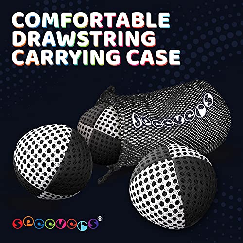 Speevers Xballs Juggling Balls Set of 3 for Beginners and Pros – 14 Colors, 2-Layer Net, Carry Case