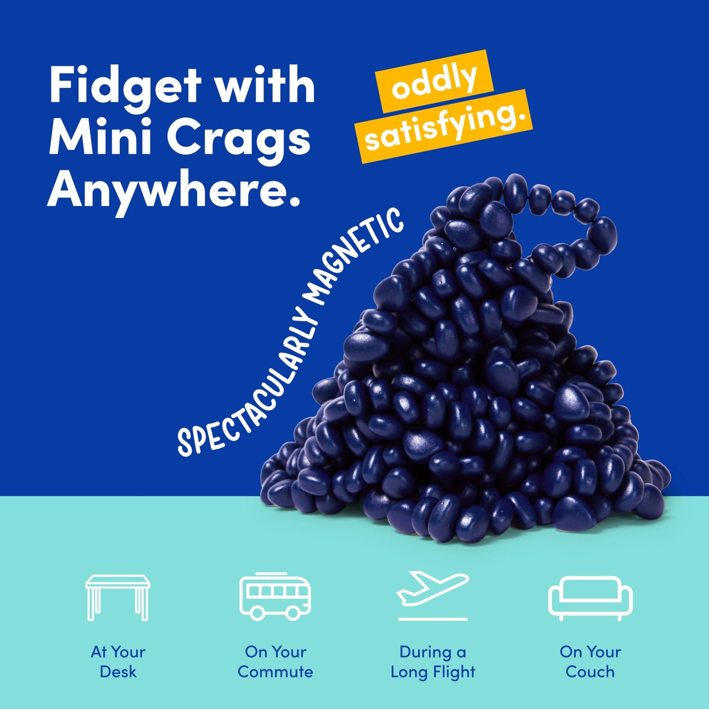 Speks Crags Ferrite Putty – 500+ Stones in Tin | Indigo Desk Fidget Toy