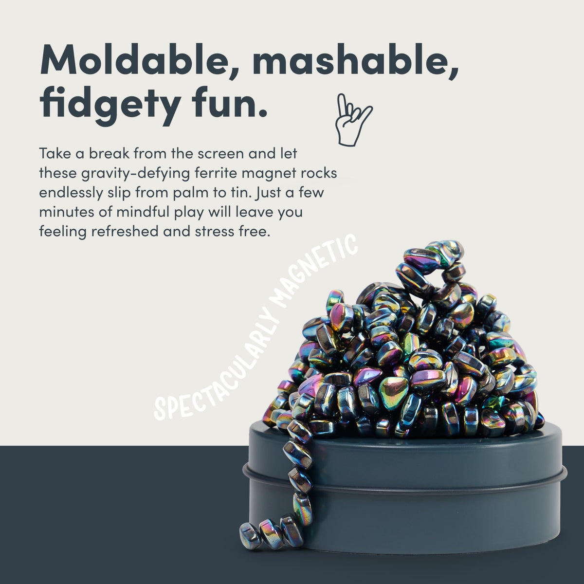 Speks Crags Ferrite Putty – 150+ Ferrite Stones in a Tin | Fidget Toy for Stress Relief & Focus (Adults & Teens 14+) | Small