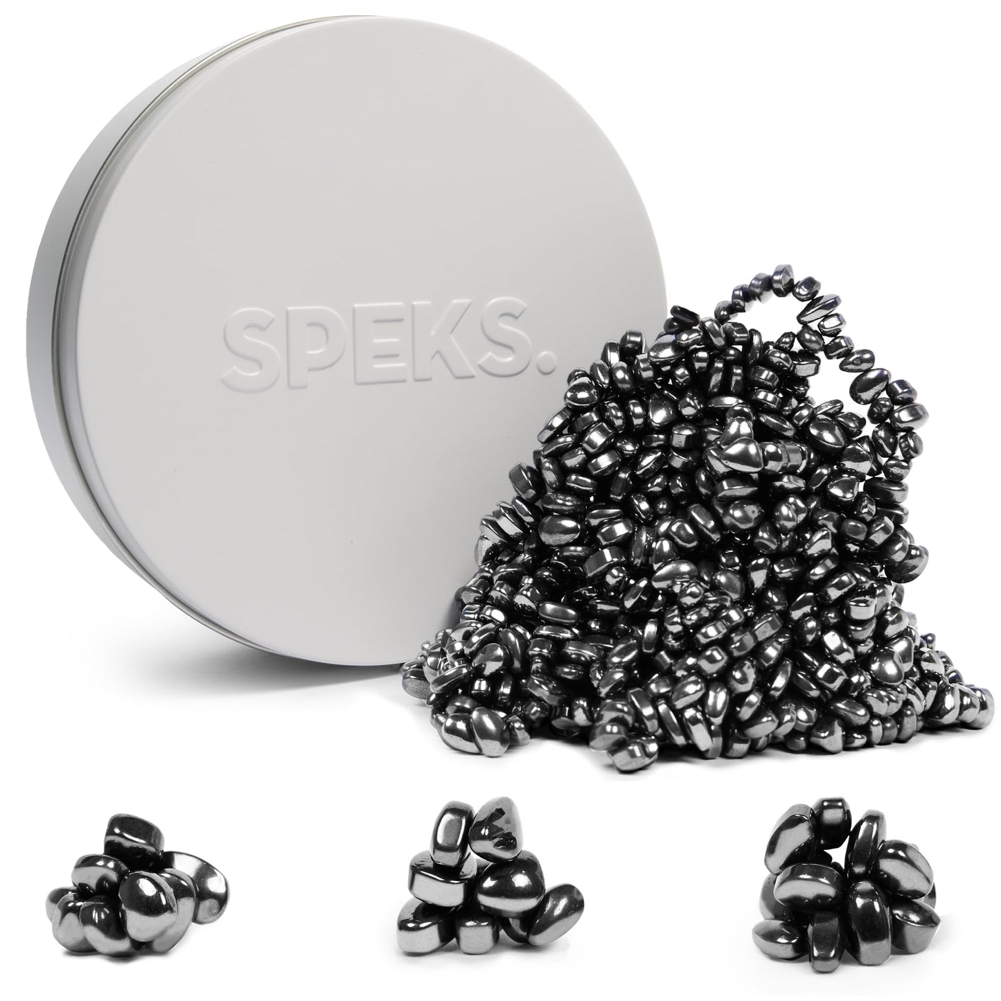 Speks Crags Ferrite Putty – 1,000+ Ferrite Stones in Tin | Fidget Toy for Adults & Teens 14+ | White, Large