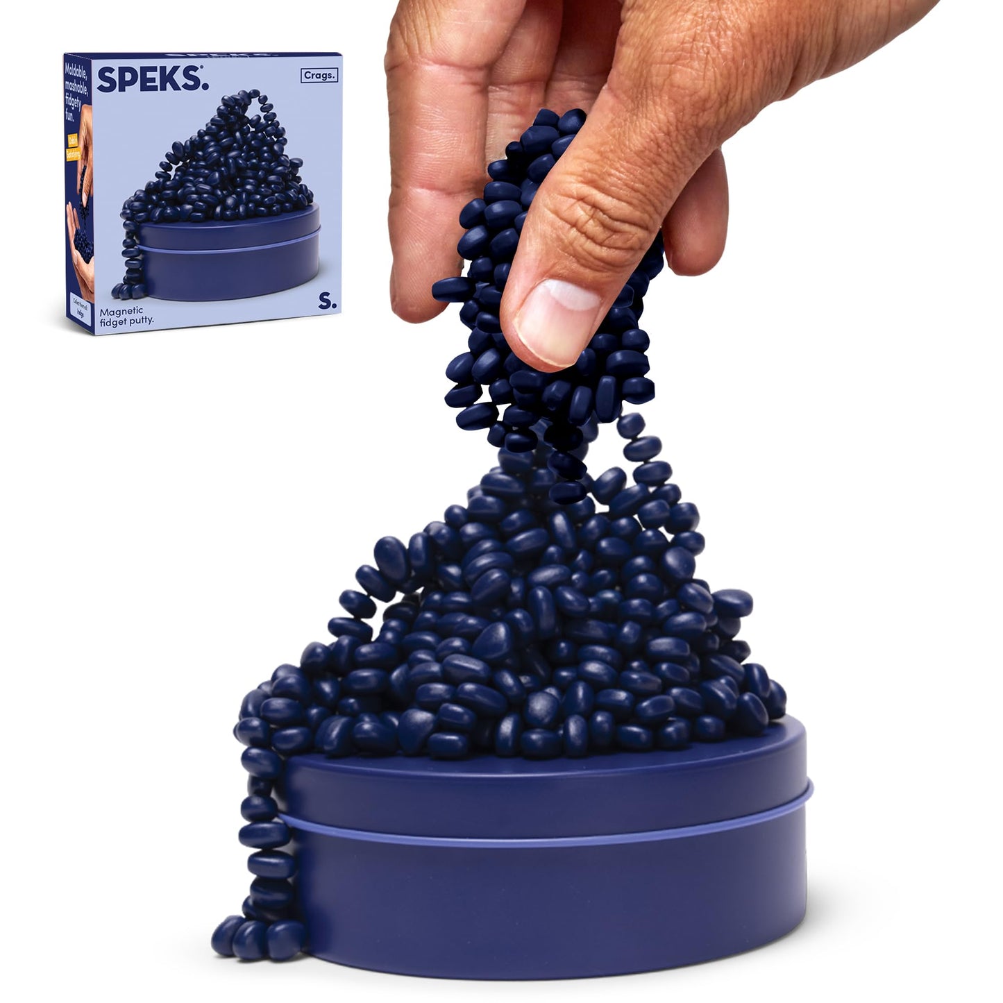 Speks Crags Ferrite Putty – 500+ Stones in Tin | Indigo Desk Fidget Toy