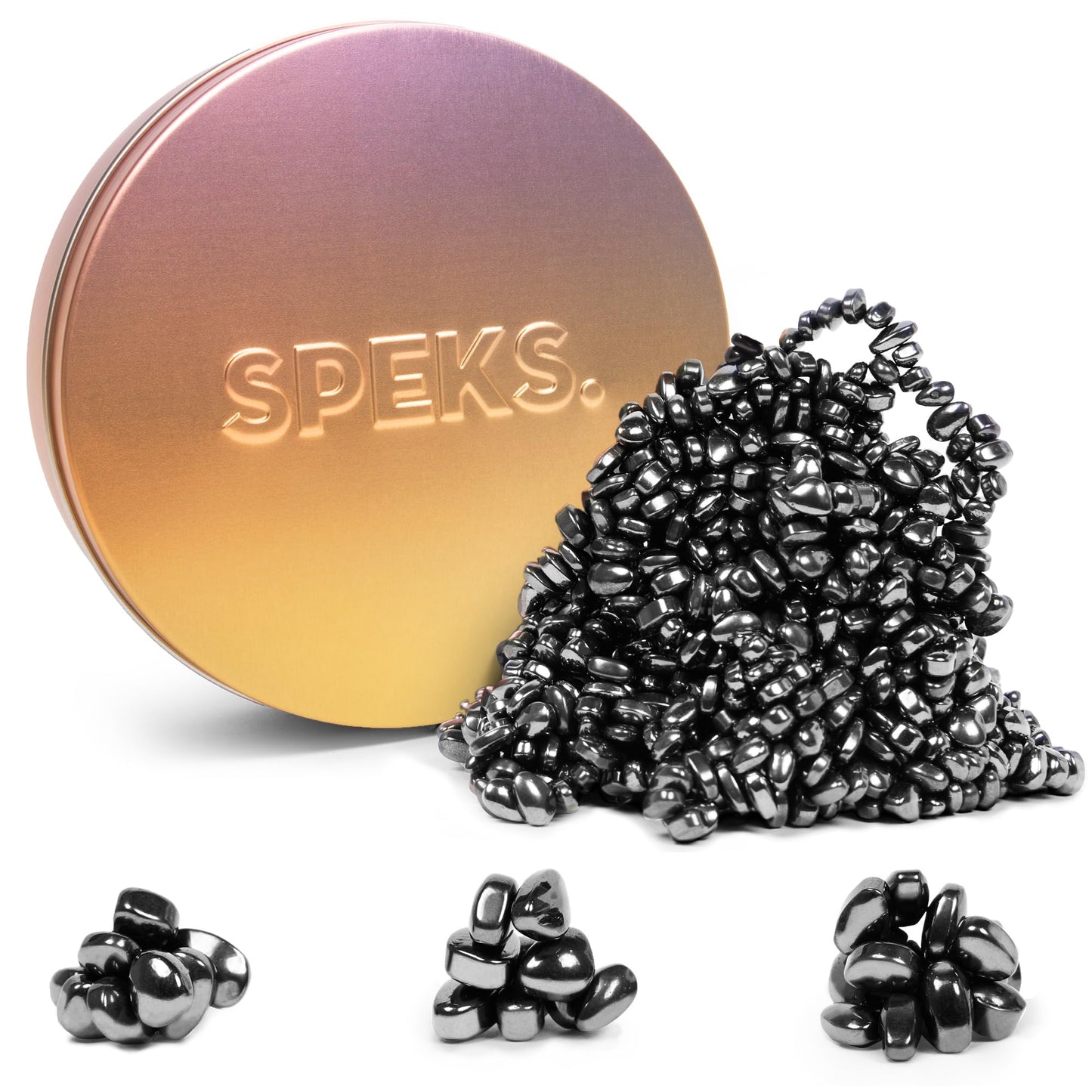 Speks Crags Ferrite Putty – 1000+ Ferrite Stones in Tin | Pink Gradient Large Fidget Toy