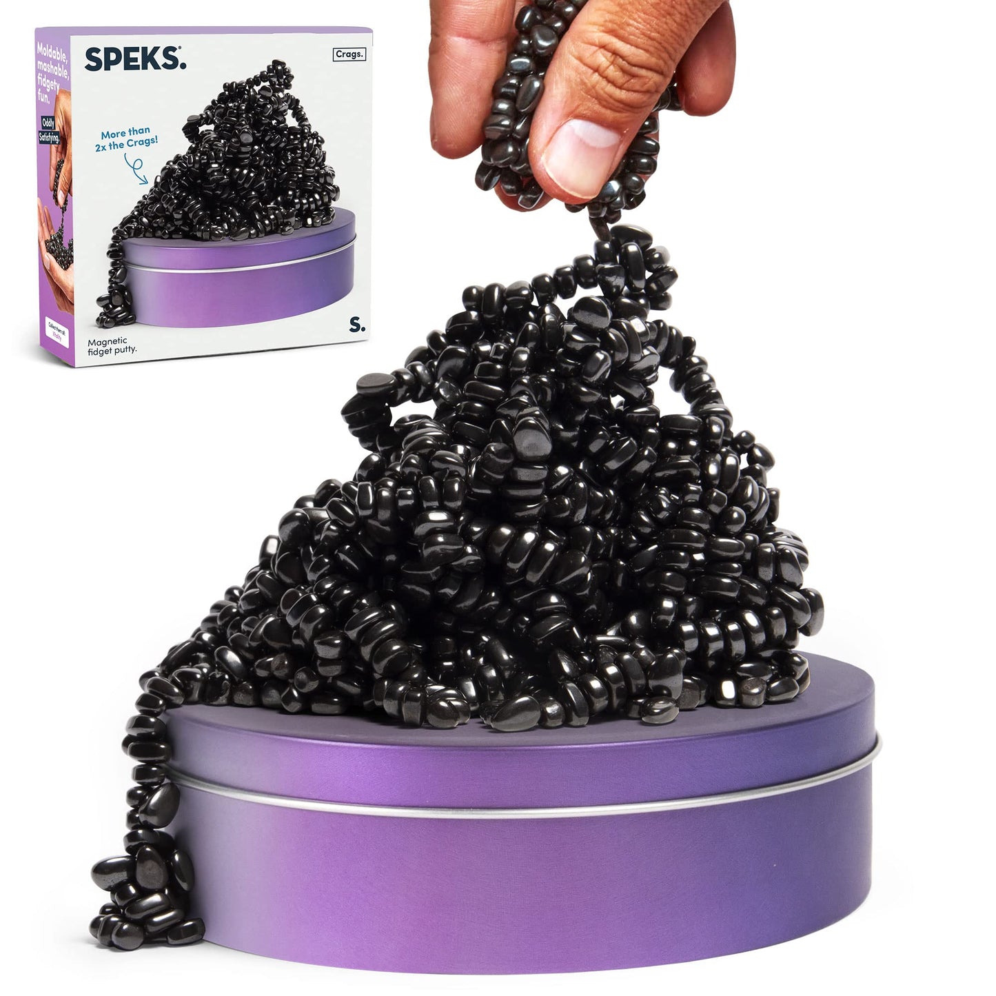 Speks Original Crags Ferrite Putty — 1000+ Ferrite Stones in Tin | Sensory Fidget Toy for Adults & Teens 14+