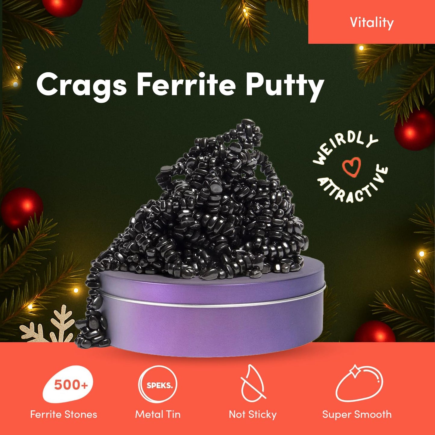Speks Original Crags Ferrite Putty — 1000+ Ferrite Stones in Tin | Sensory Fidget Toy for Adults & Teens 14+