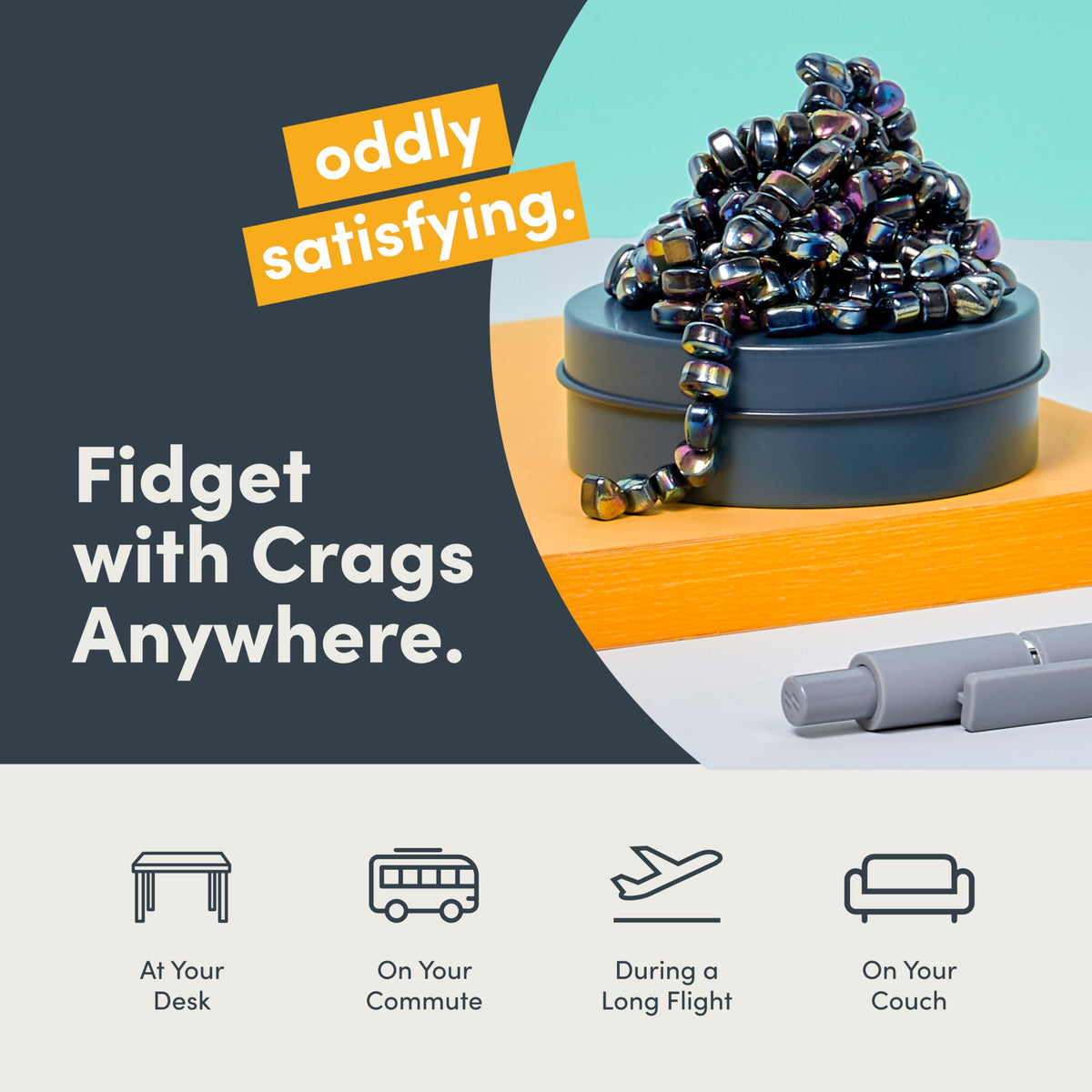Speks Crags Ferrite Putty – 150+ Ferrite Stones in a Tin | Fidget Toy for Stress Relief & Focus (Adults & Teens 14+) | Small