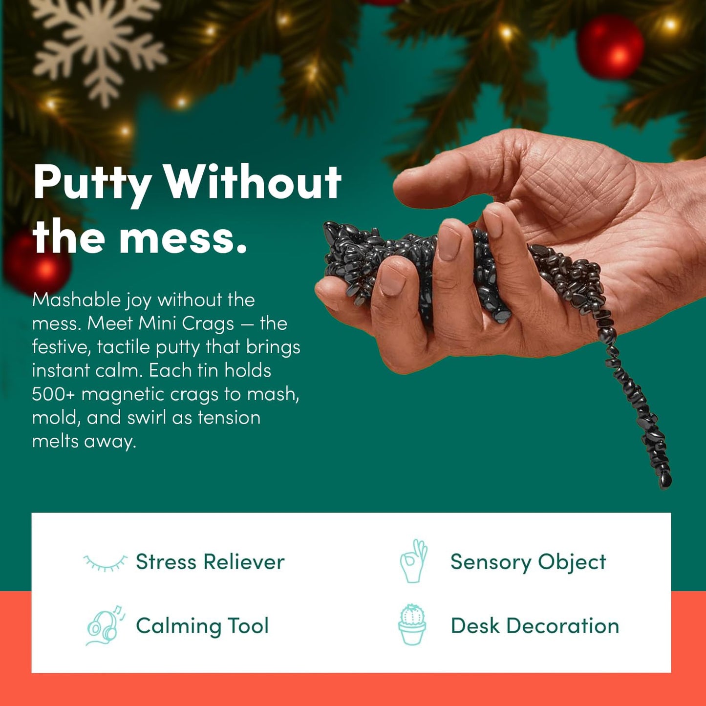 Speks Original Crags Ferrite Putty — 1000+ Ferrite Stones in Tin | Sensory Fidget Toy for Adults & Teens 14+