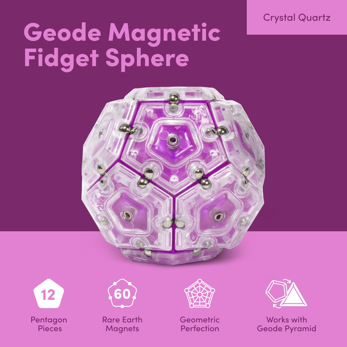 Speks Geode Magnetic Fidget Toy | Sensory Desk Toy for Adults & Teens 14+
