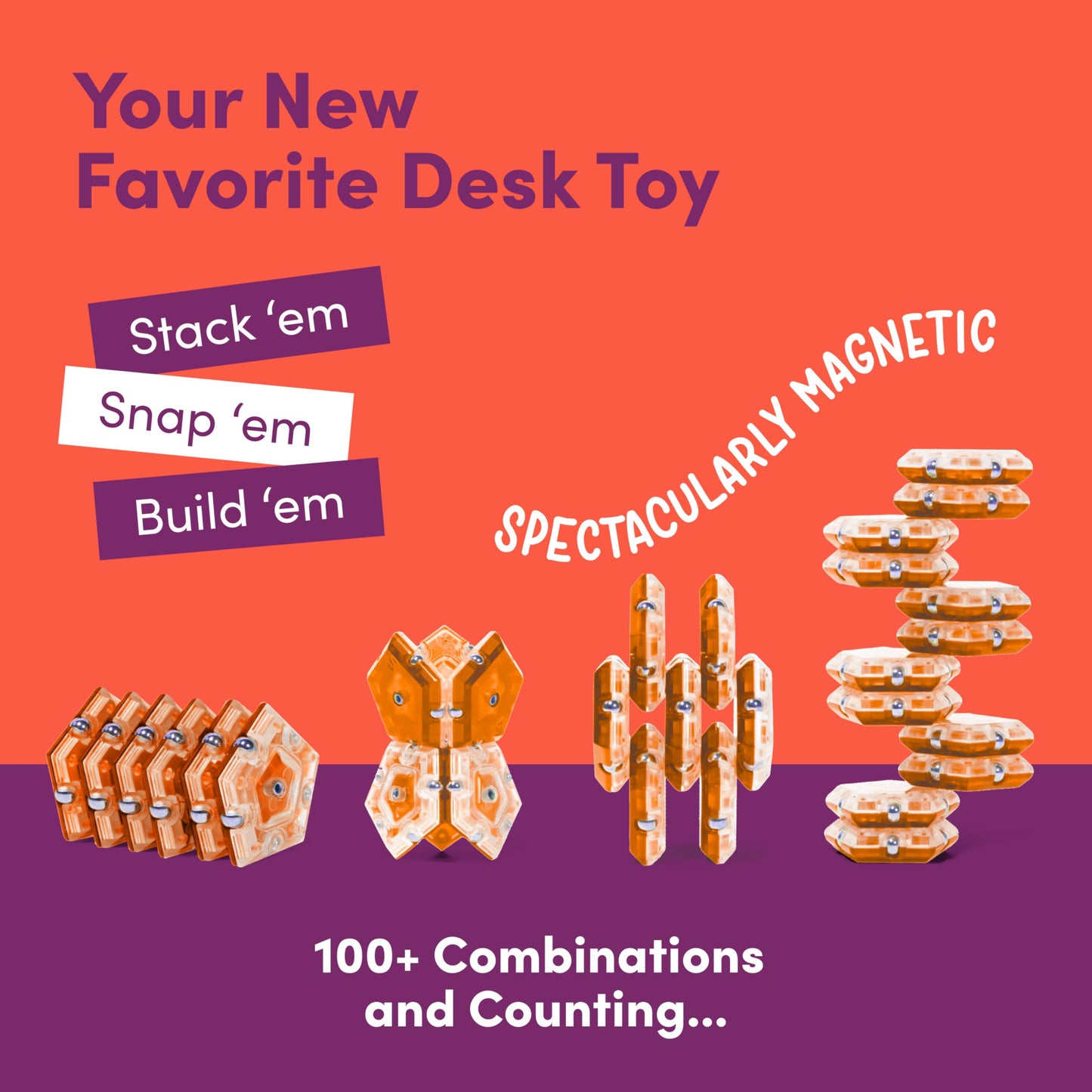 Speks Geode Magnetic Fidget Toy – Sensory Desk Accessory for Adults & Teens 14+ | Stress Relief Gift