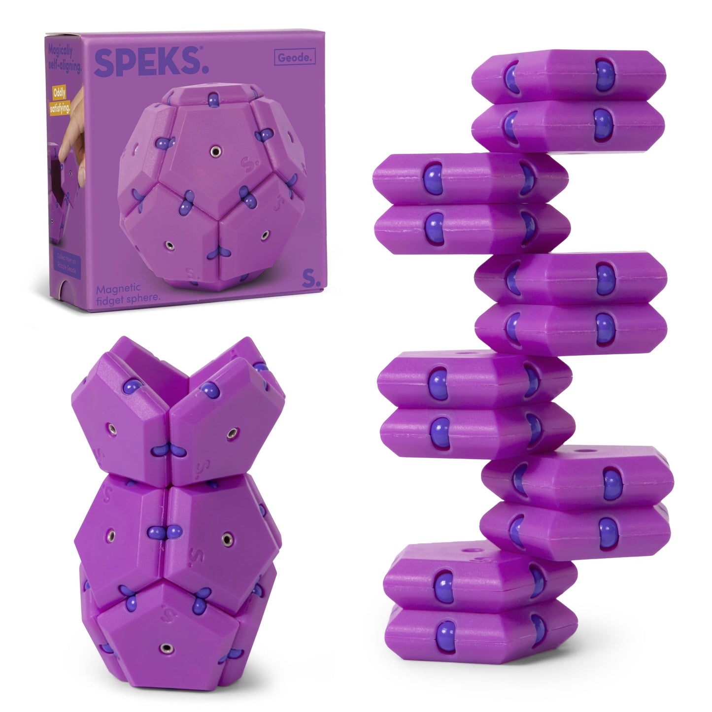 Speks Geode Magnetic Fidget Toy | Sensory Desk Toy for Adults & Teens 14+ | Sphere, Razzle