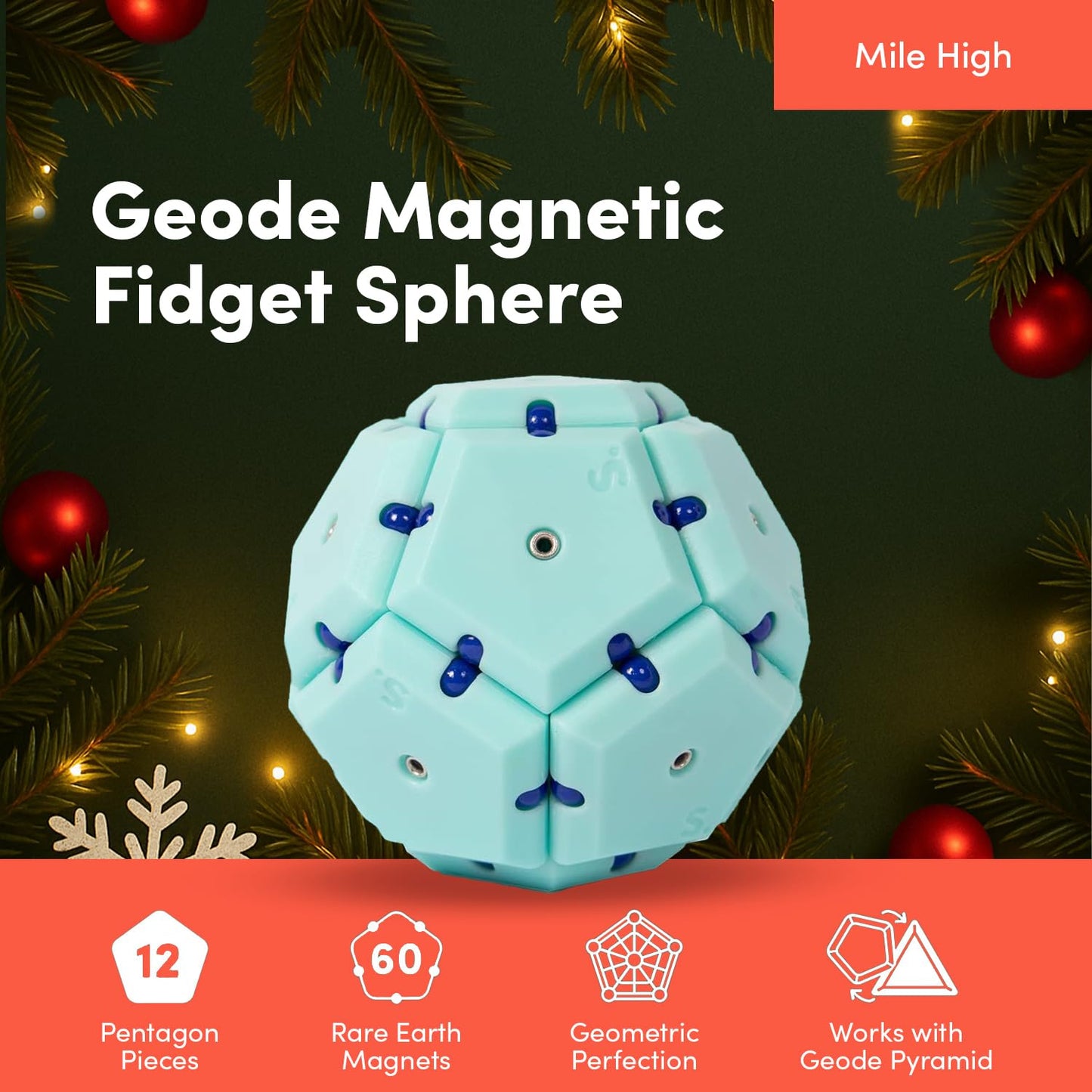 Speks Geode Magnetic Fidget Toy | Sphere, Mile High – Focus & Sensory Desk Play