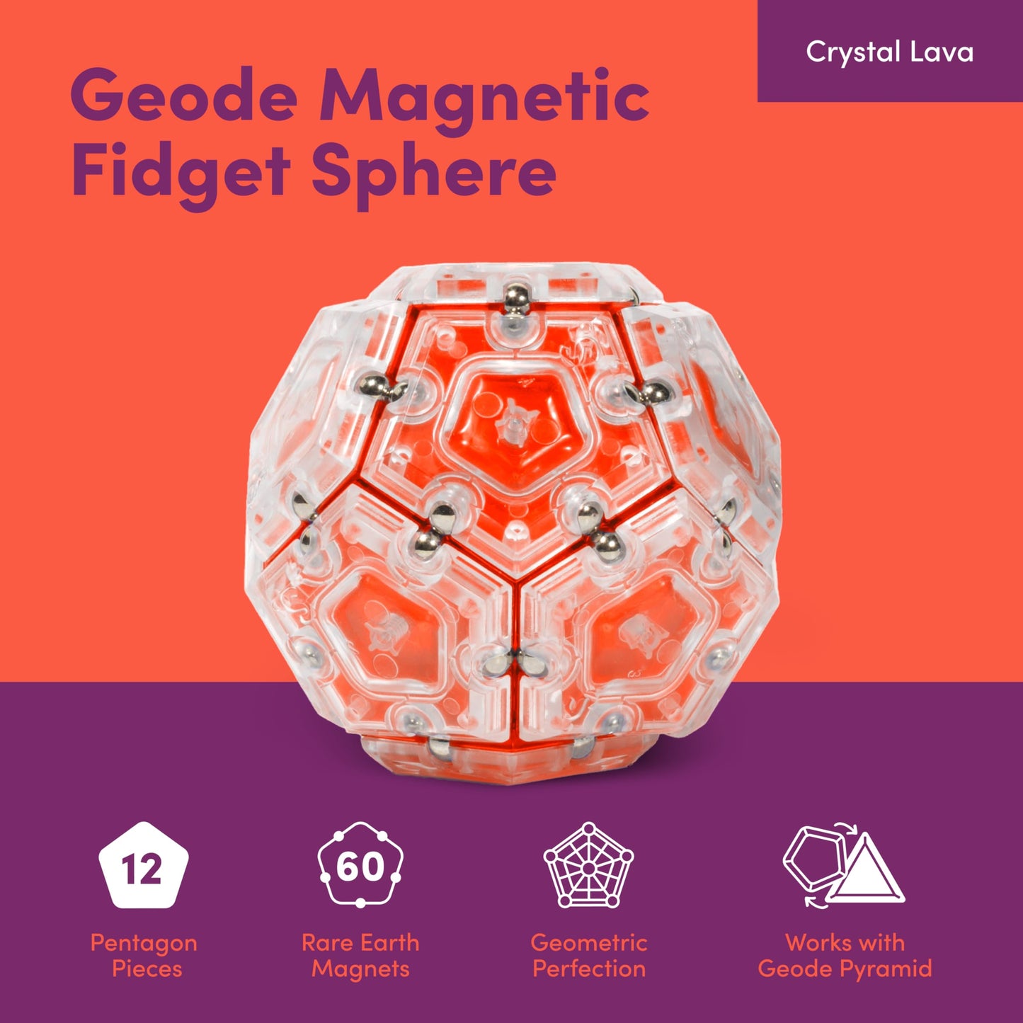 Speks Geode Magnetic Fidget Toy – Sensory Desk Accessory for Adults & Teens 14+ | Stress Relief Gift