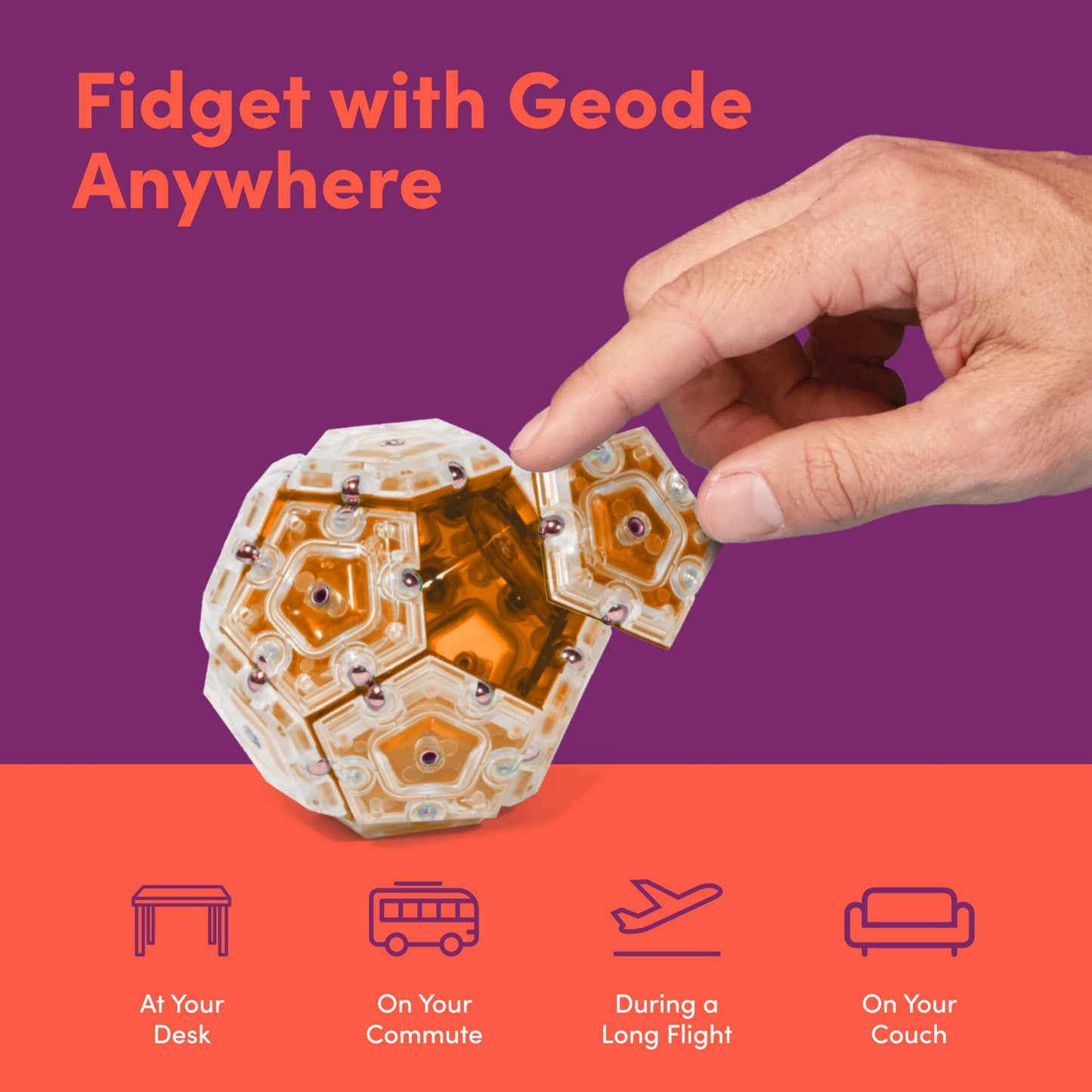 Speks Geode Magnetic Fidget Toy – Sensory Desk Accessory for Adults & Teens 14+ | Stress Relief Gift