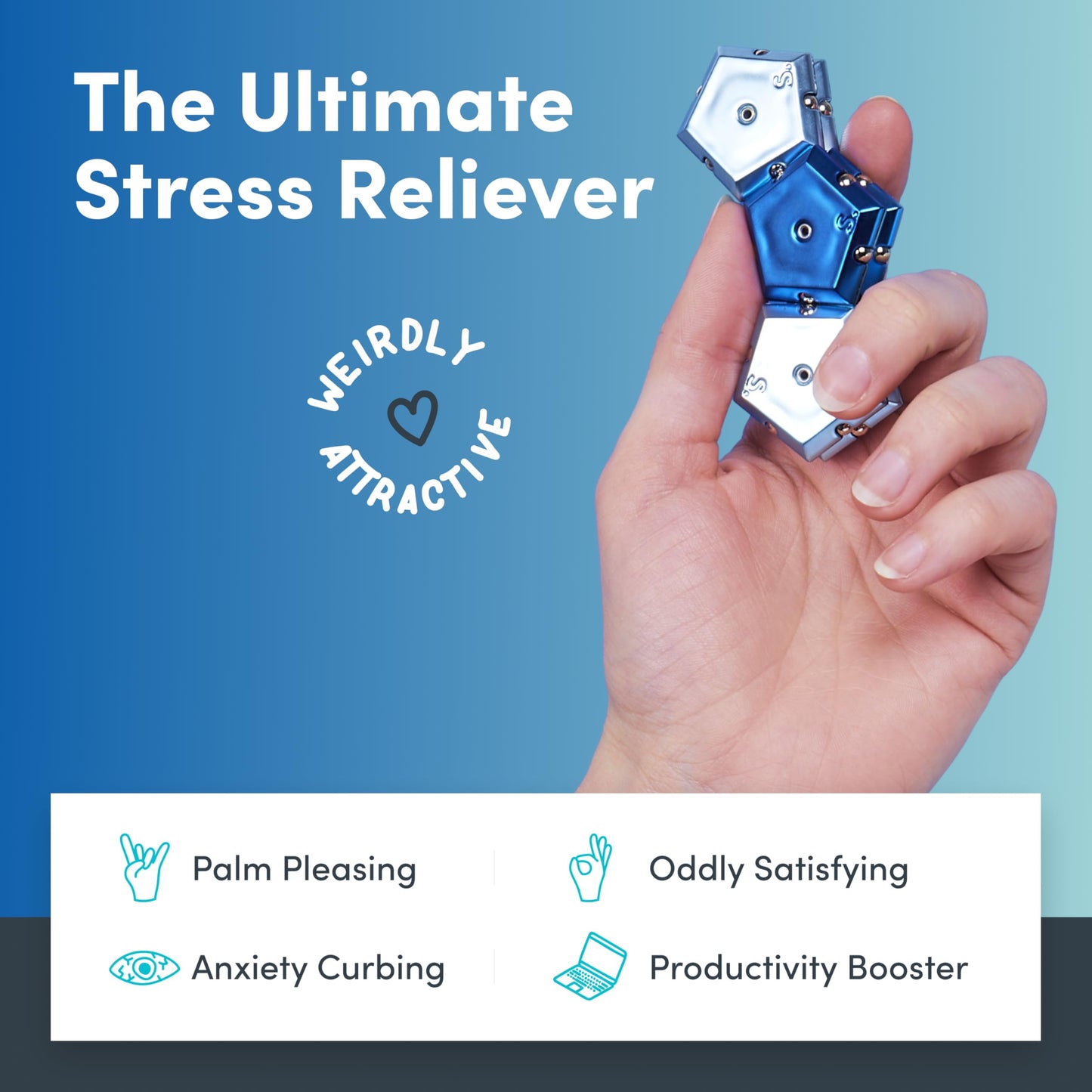 Speks Geode Magnetic Fidget Toy | Sensory Desk Toy for Adults & Teens 14+ | Blue Sphere