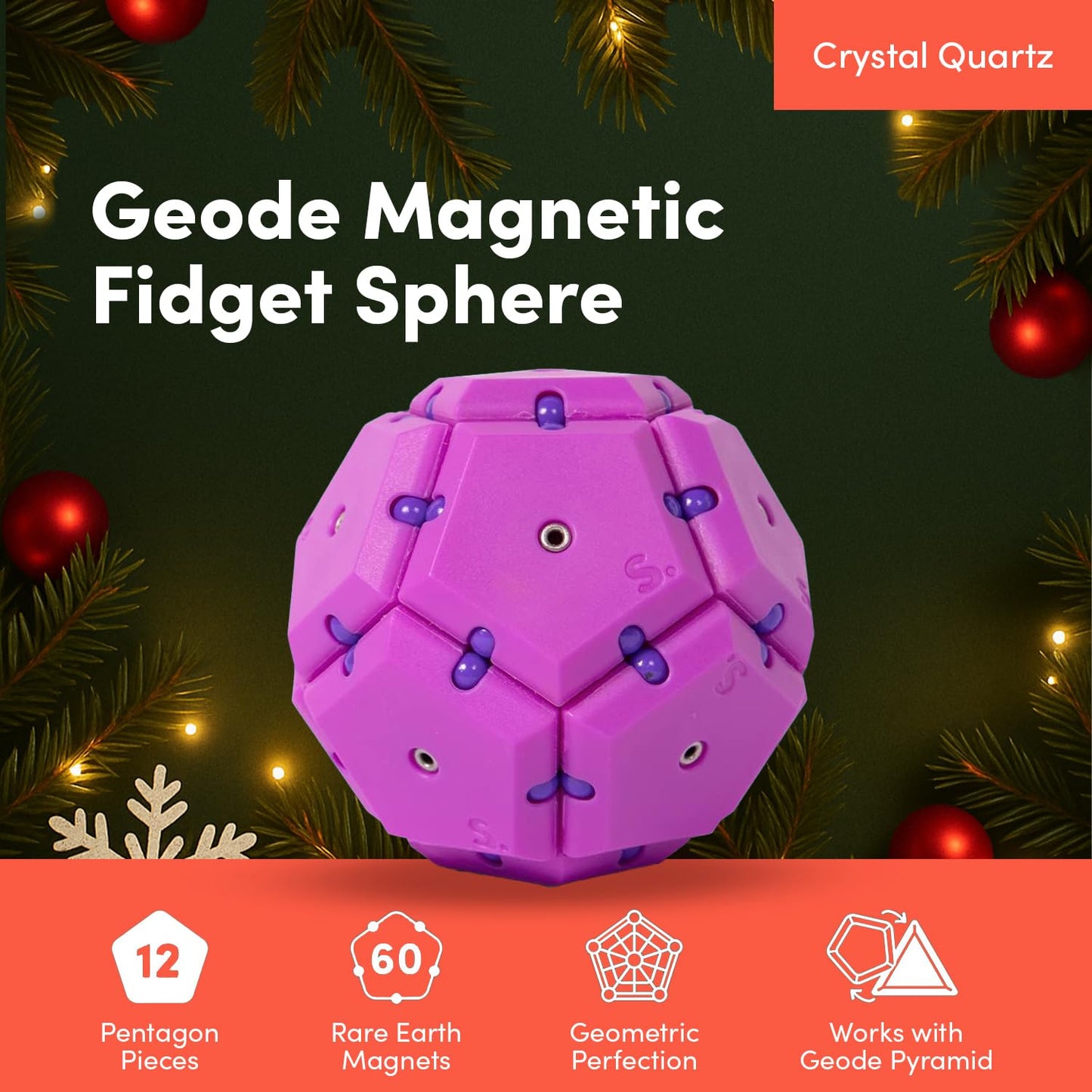 Speks Geode Magnetic Fidget Toy | Sensory Desk Toy for Adults & Teens 14+ | Sphere, Razzle