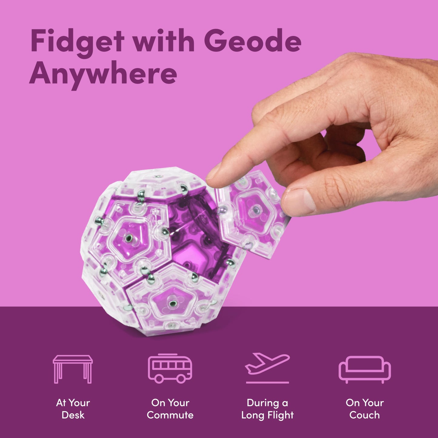 Speks Geode Magnetic Fidget Toy | Sensory Desk Toy for Adults & Teens 14+