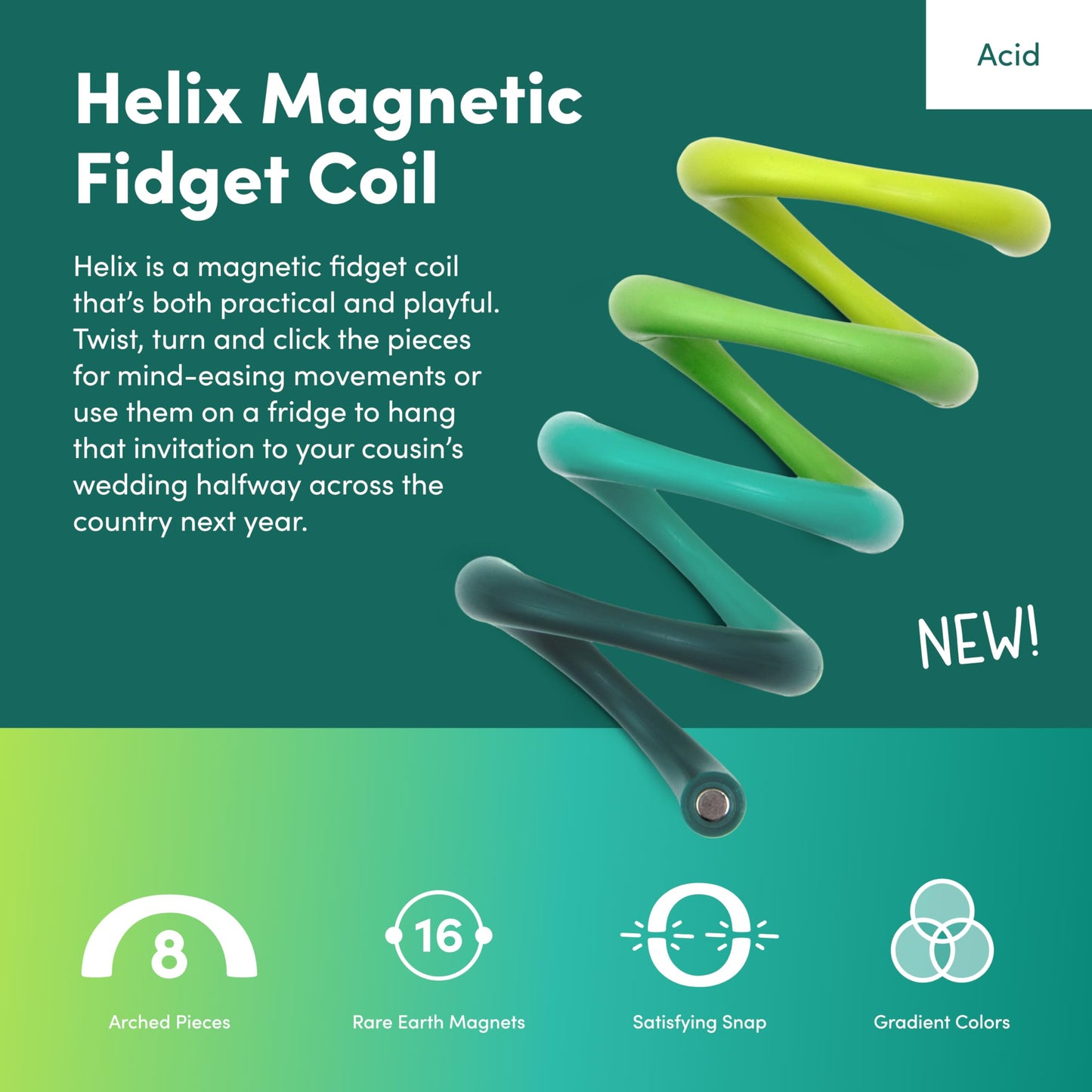 Speks Helix Magnetic Fidget Toy | Stress Relief & Focus Desk Toy for Adults & Teens 14+