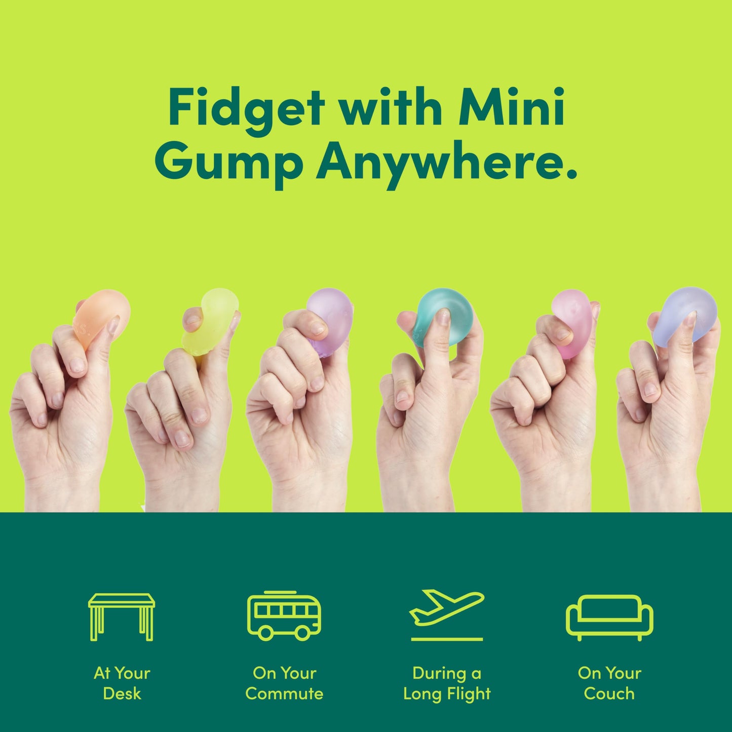 Speks Mini Gump Stress Balls | Ultra-Soft Fidget Toy for Adults & Teens | Prism
