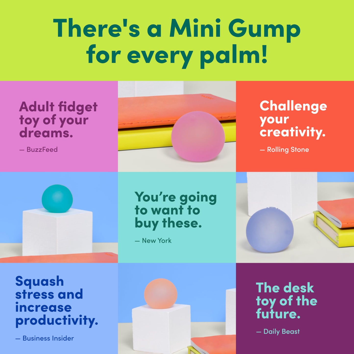 Speks Mini Gump Stress Balls | Ultra-Soft Fidget Toy for Adults & Teens | Prism