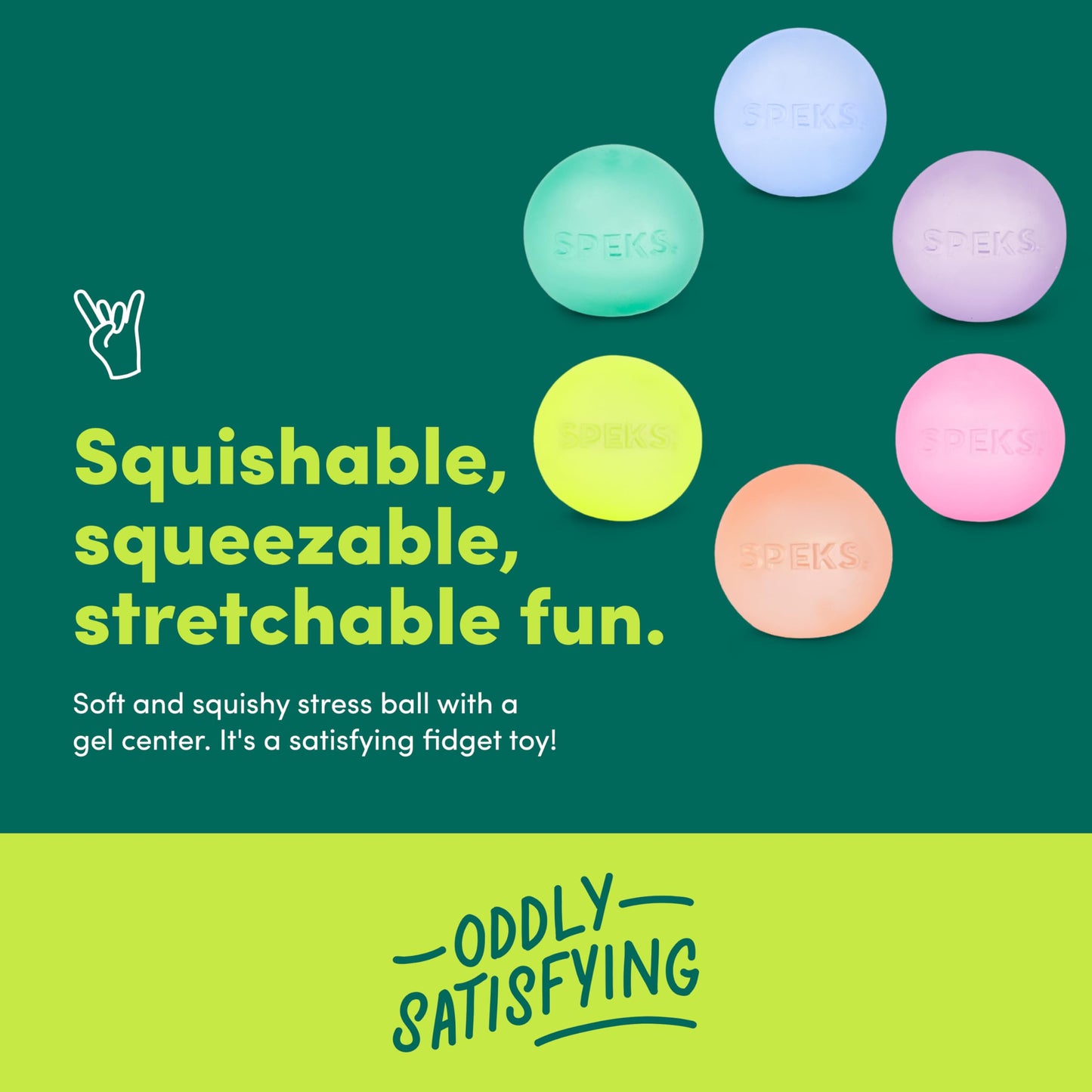 Speks Mini Gump Stress Balls | Ultra-Soft Fidget Toy for Adults & Teens | Prism