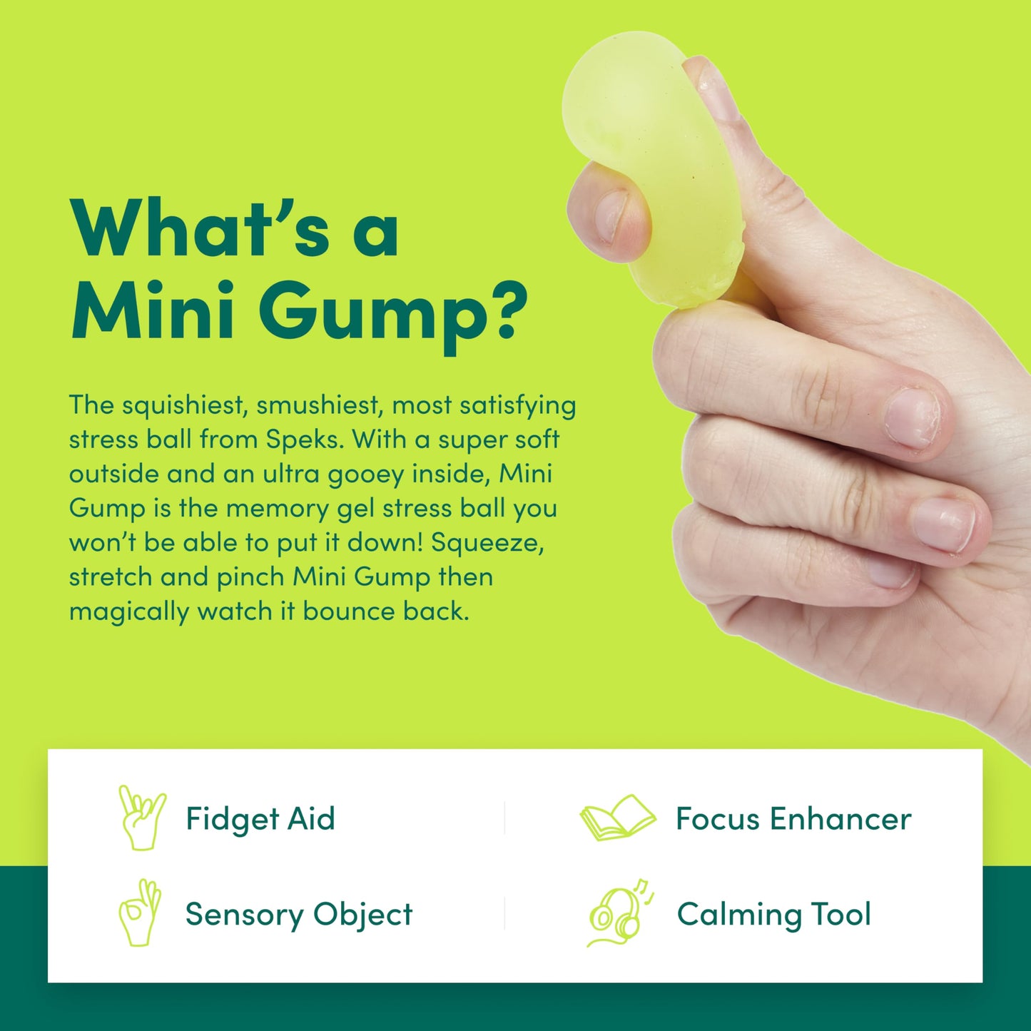 Speks Mini Gump Stress Balls | Ultra-Soft Fidget Toy for Adults & Teens | Prism