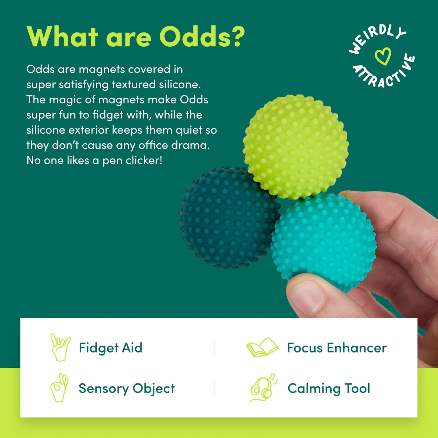 Speks Odds Soft Silicone Fidget Magnets – Silent Stress Relief (Green)