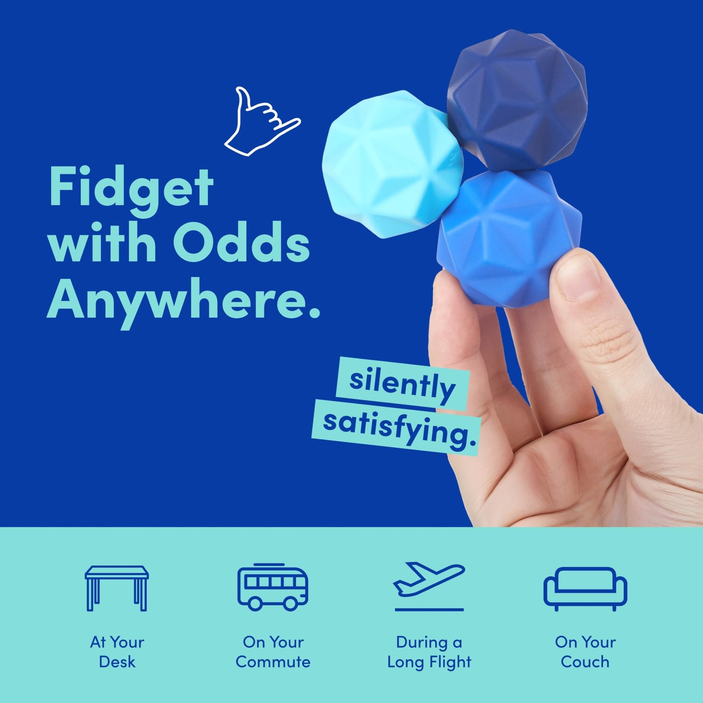 Speks Odds Soft Silicone Fidget Magnets – Silent Desk Toy for Adults & Teens, Blue